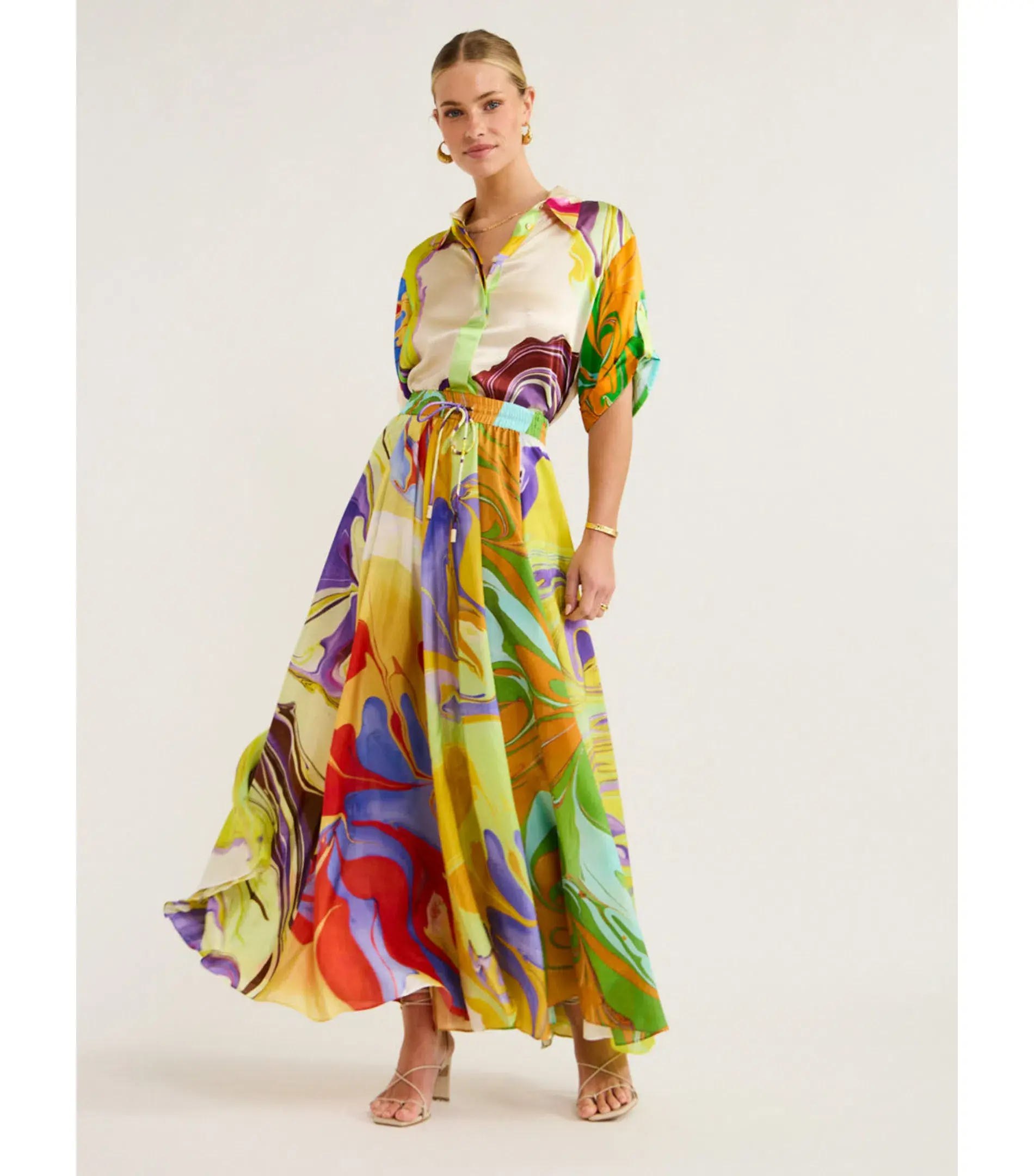 Alemais Luca Silk Top Size 12 and Skirt Size 10 Set Multi  - Image 1