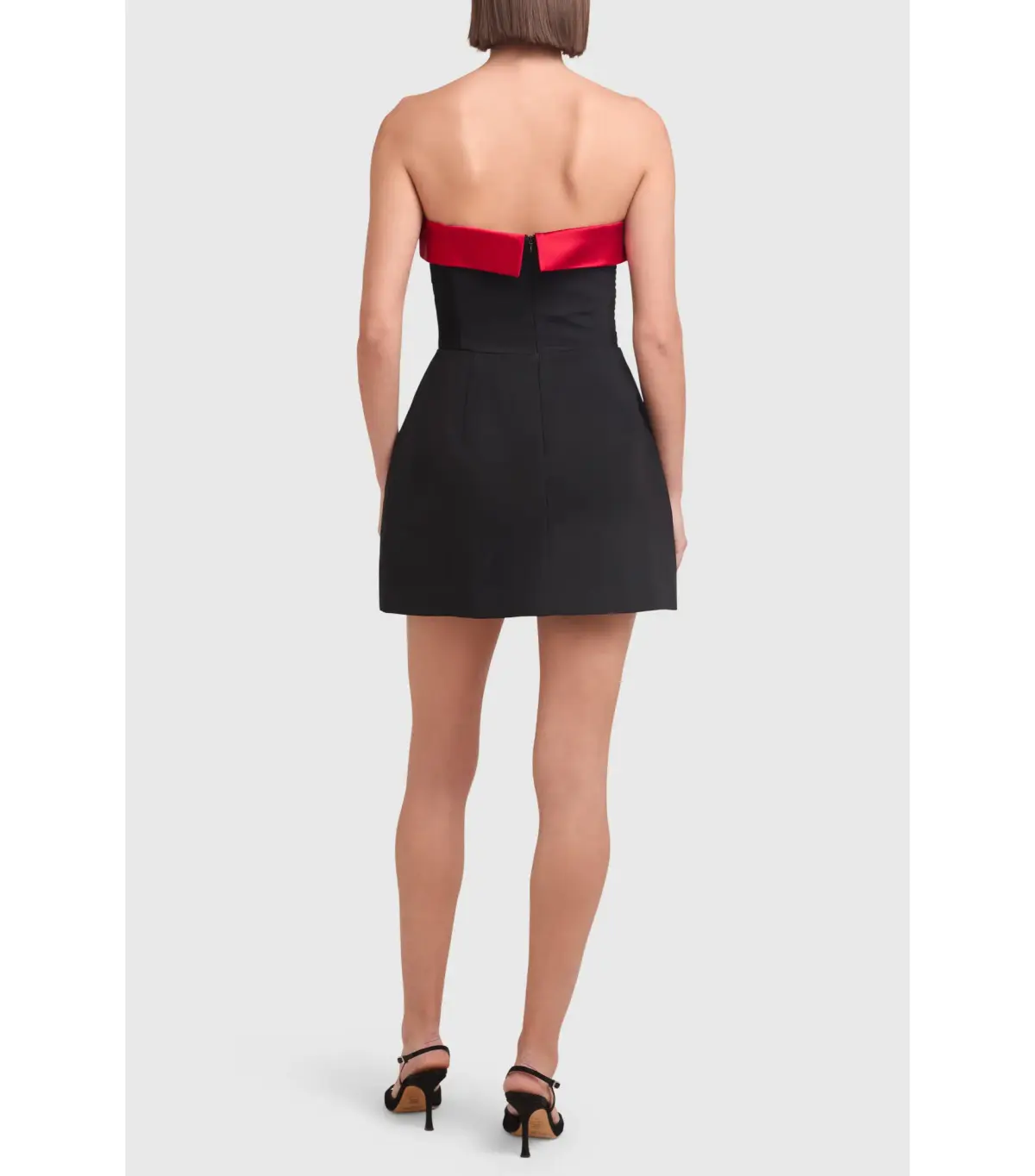 Amanda Uprichard Lucienne Skort Romper in Black/Ruby Capri Size S / AU 8 - Image 4