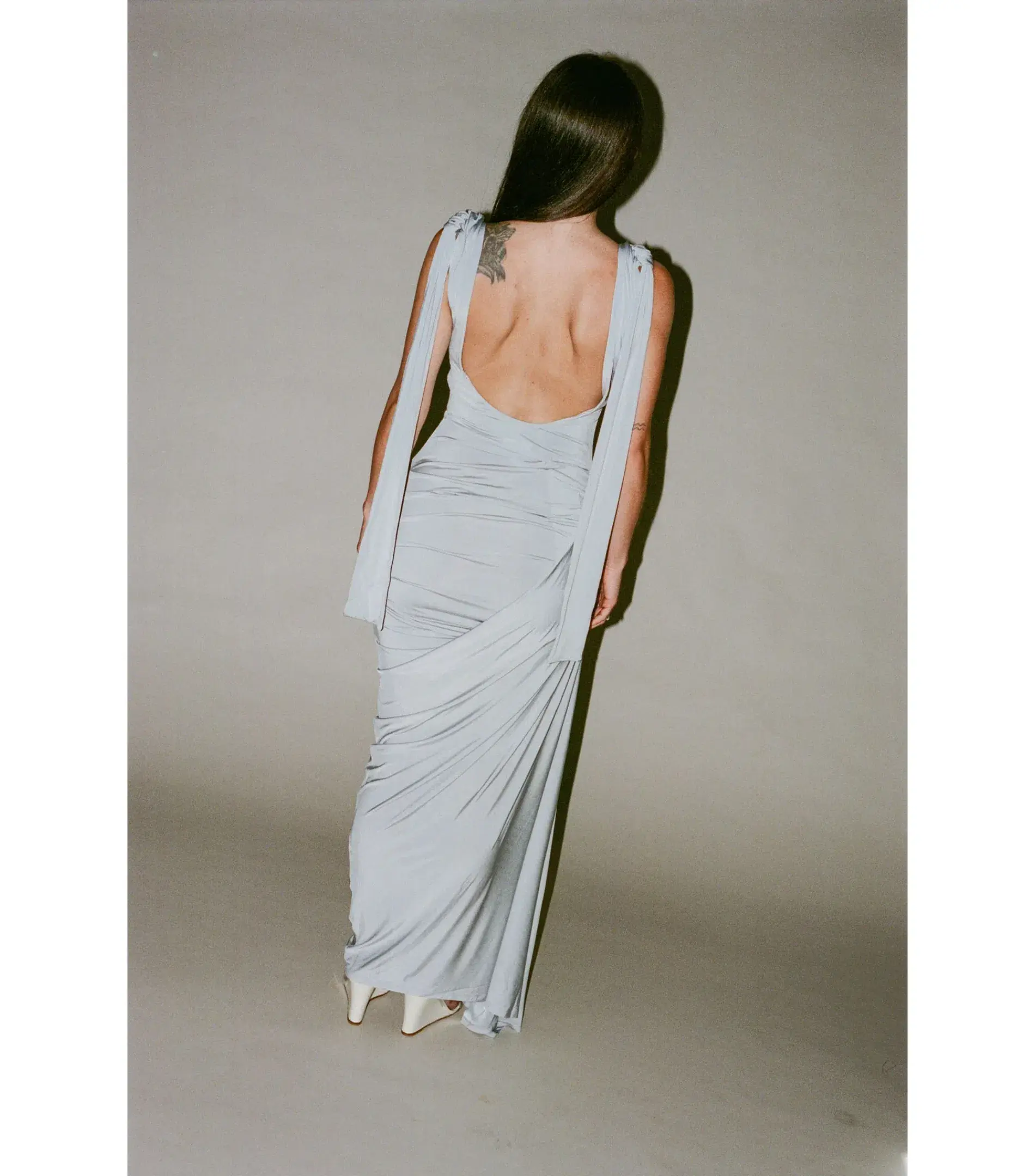 Paris Georgia Ballerina Draped Dress Cloud Grey Size S / AU 8  - Image 5