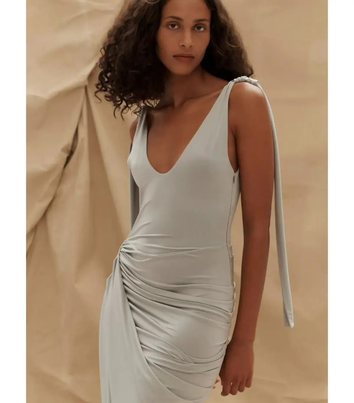 Paris Georgia Ballerina Draped Dress Cloud Grey Size S / AU 8  - Image 2