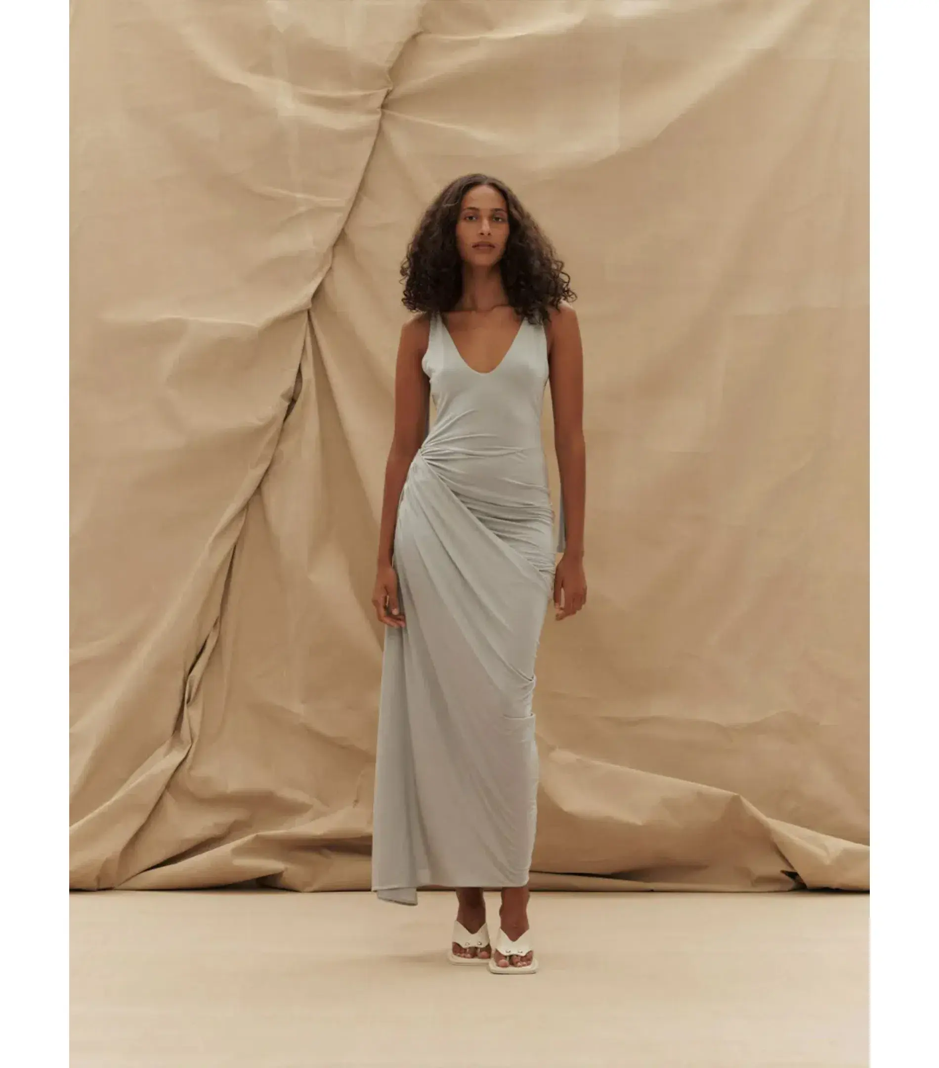 Paris Georgia Ballerina Draped Dress Cloud Grey Size S / AU 8  - Image 1