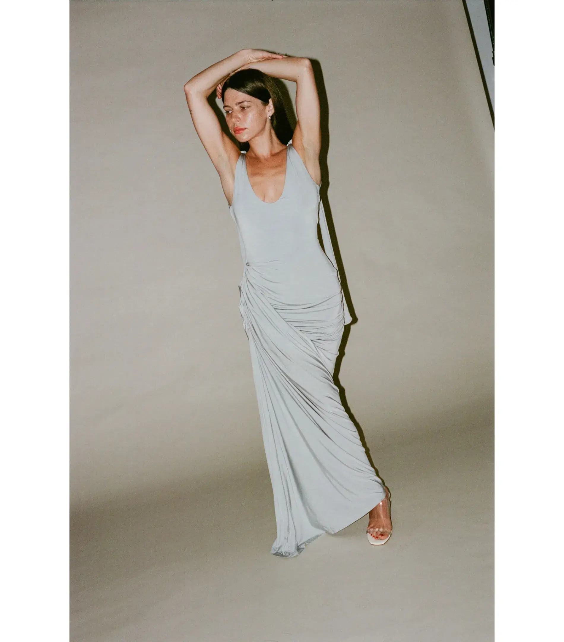 Paris Georgia Ballerina Draped Dress Cloud Grey Size S / AU 8  - Image 4