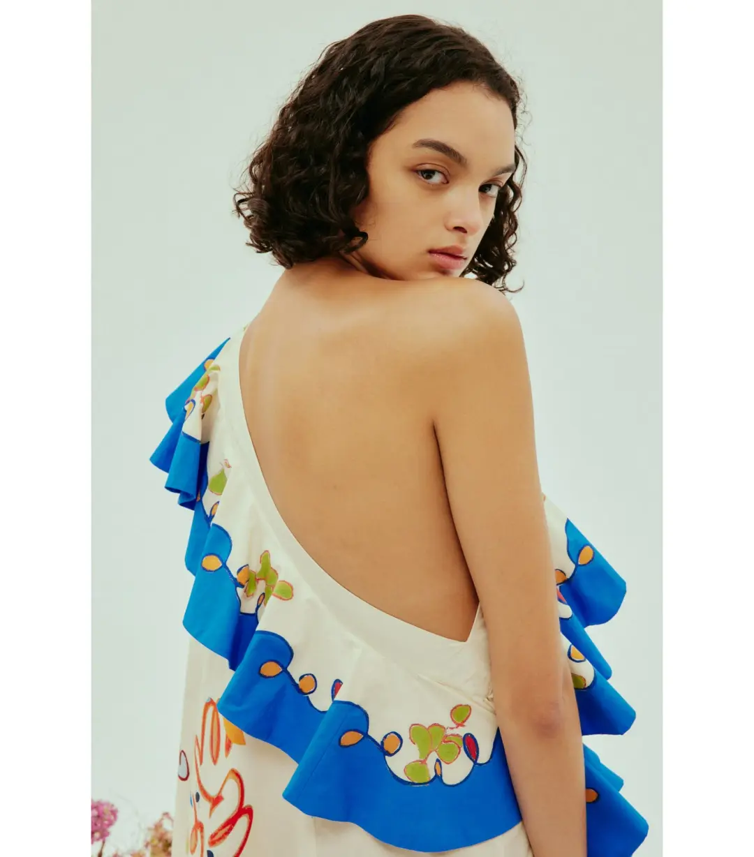 Alemais Nadia One Shoulder Ruffle Dress Print Size AU 10 for rent on The Volte - main image