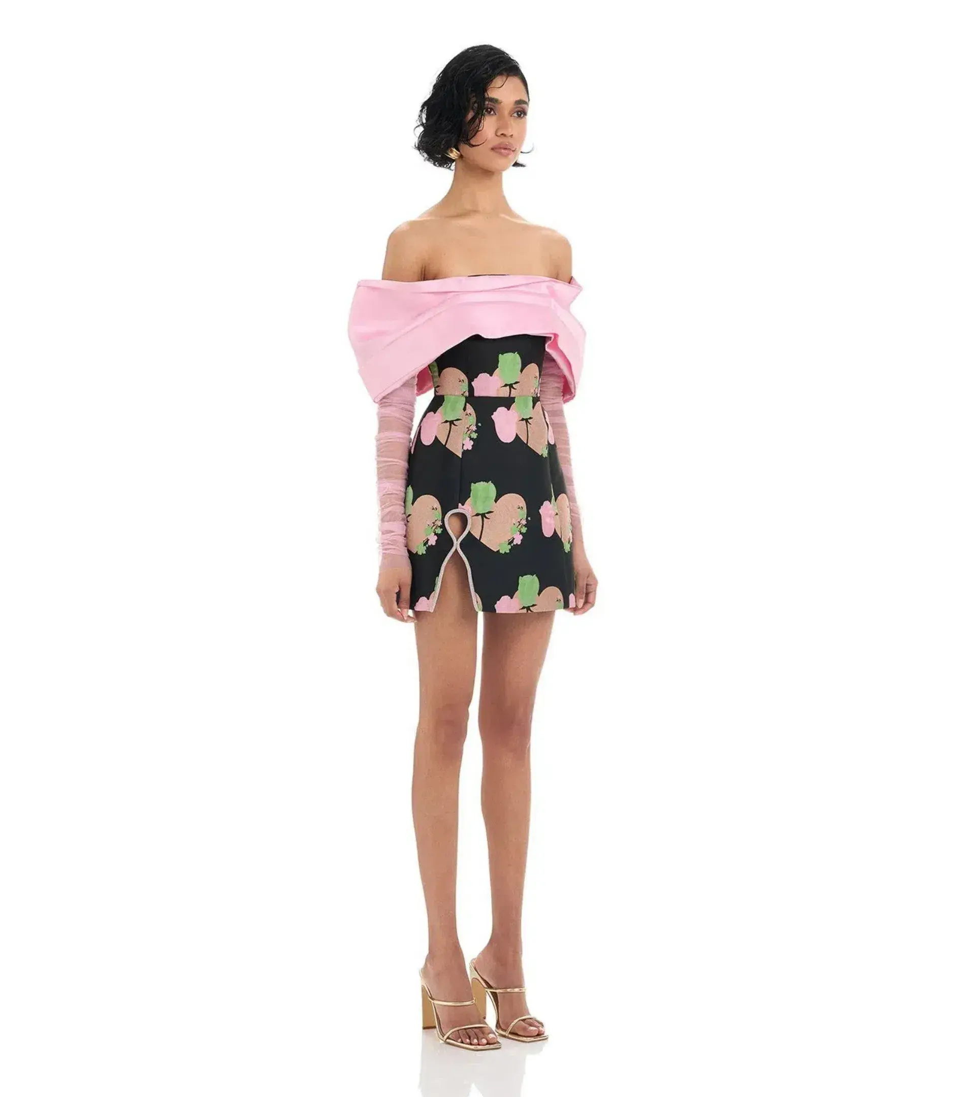Eliya The Label Kyros Mini Dress Black Floral Size AU 10 - Image 2