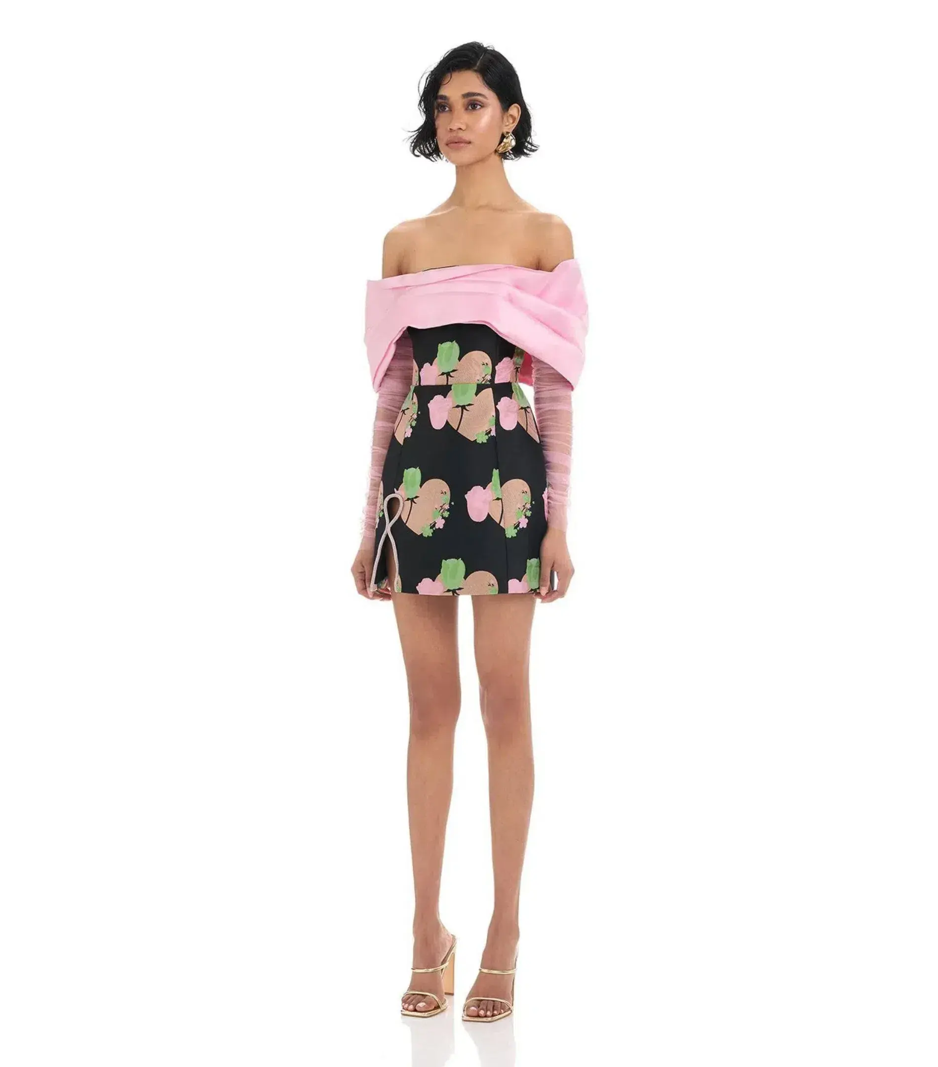 Eliya The Label Kyros Mini Dress Black Floral Size AU 10 - Image 3