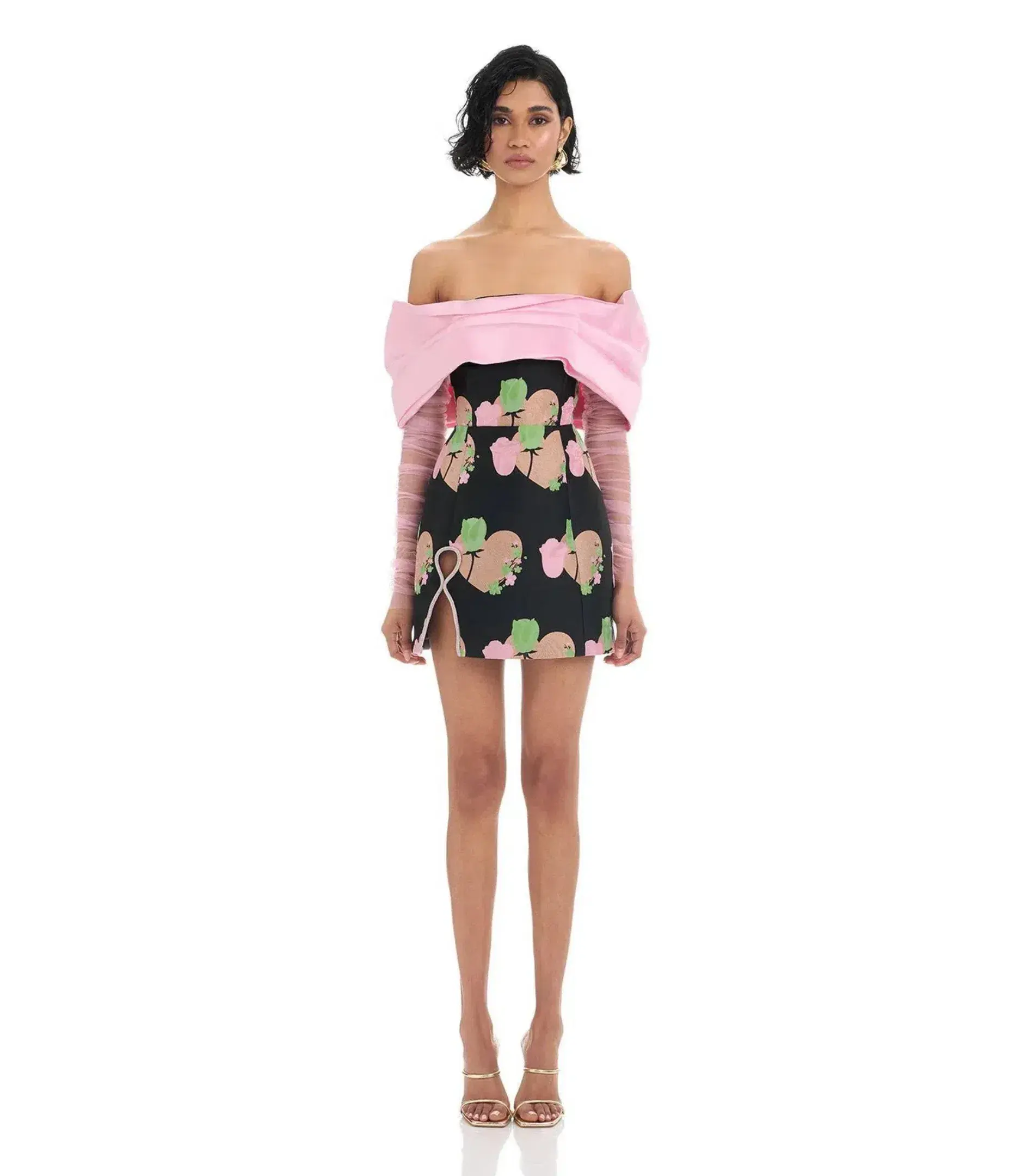 Eliya The Label Kyros Mini Dress Black Floral Size AU 10 - Image 1