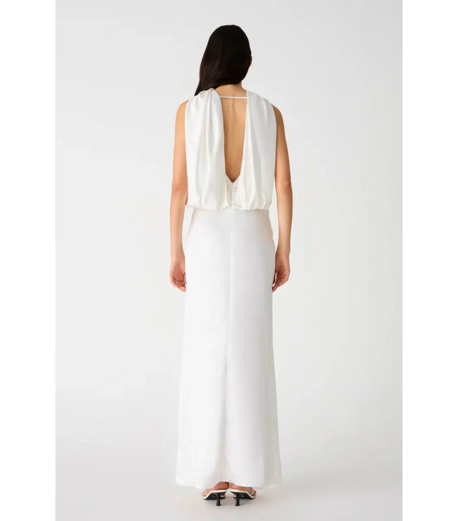Misha Ketina Gloss Satin Gown Ivory Size 8/S - Image 5