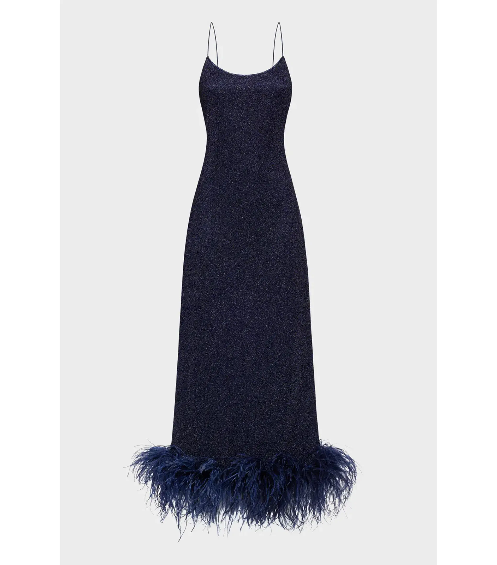 Oseree SS25 Lumière Plumage Slip Dress in Night Blue Size AU 6 - Image 5