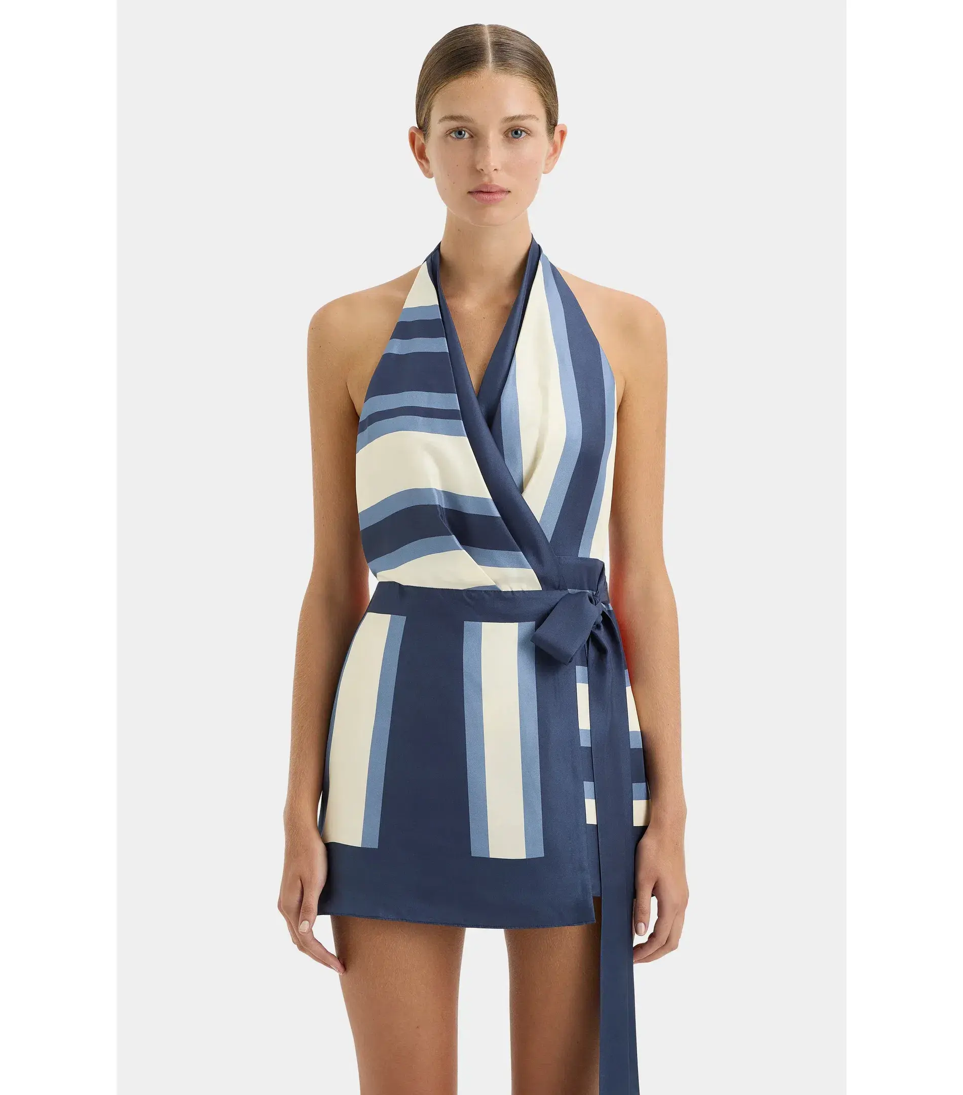 Sir The Label Dazed Halter Wrap Dress Studio Print Size 1 / AU 8 - Image 2