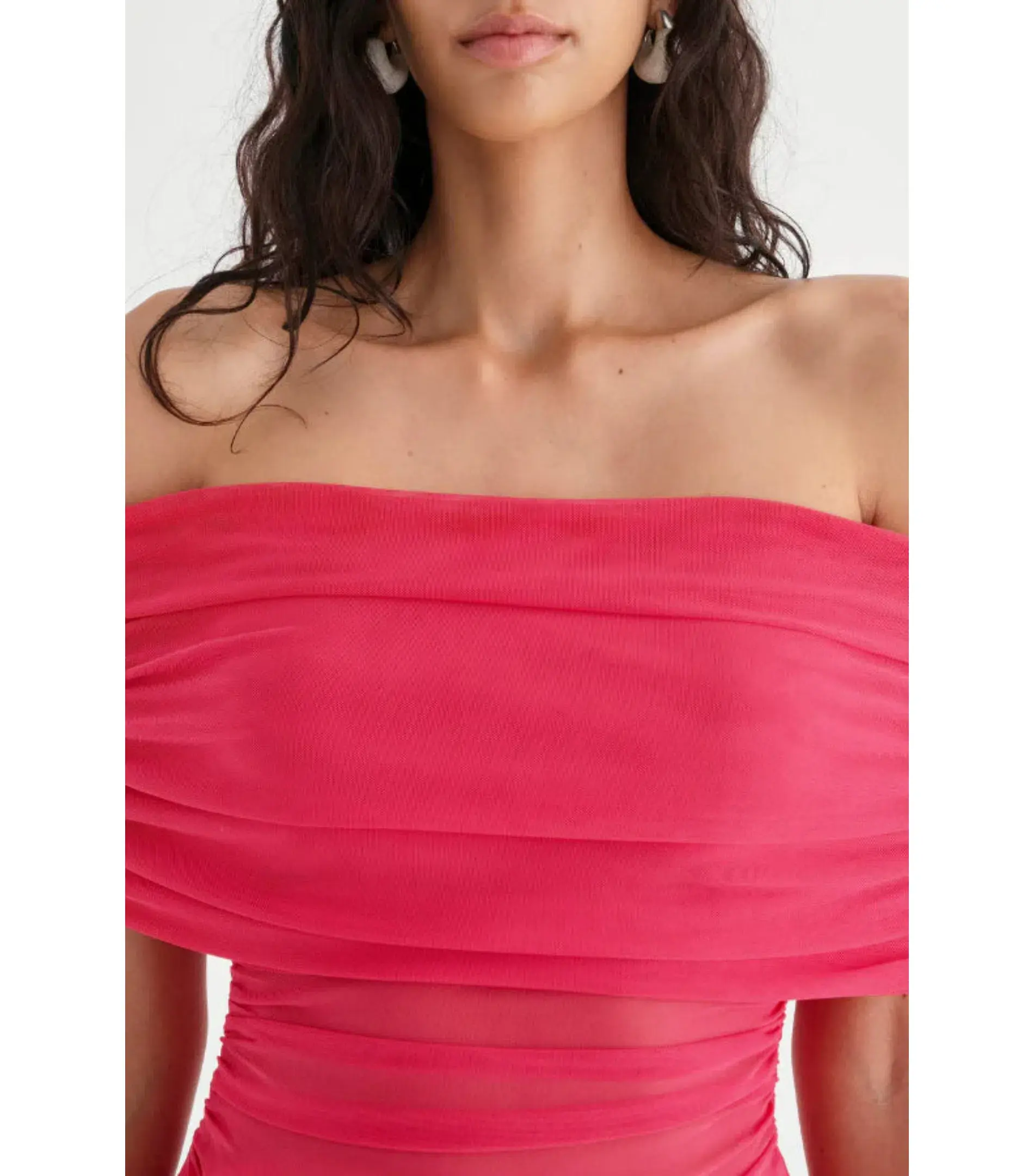 Benni Nico Off Shoulder Mini Dress Watermelon Size AU 6  - Image 2