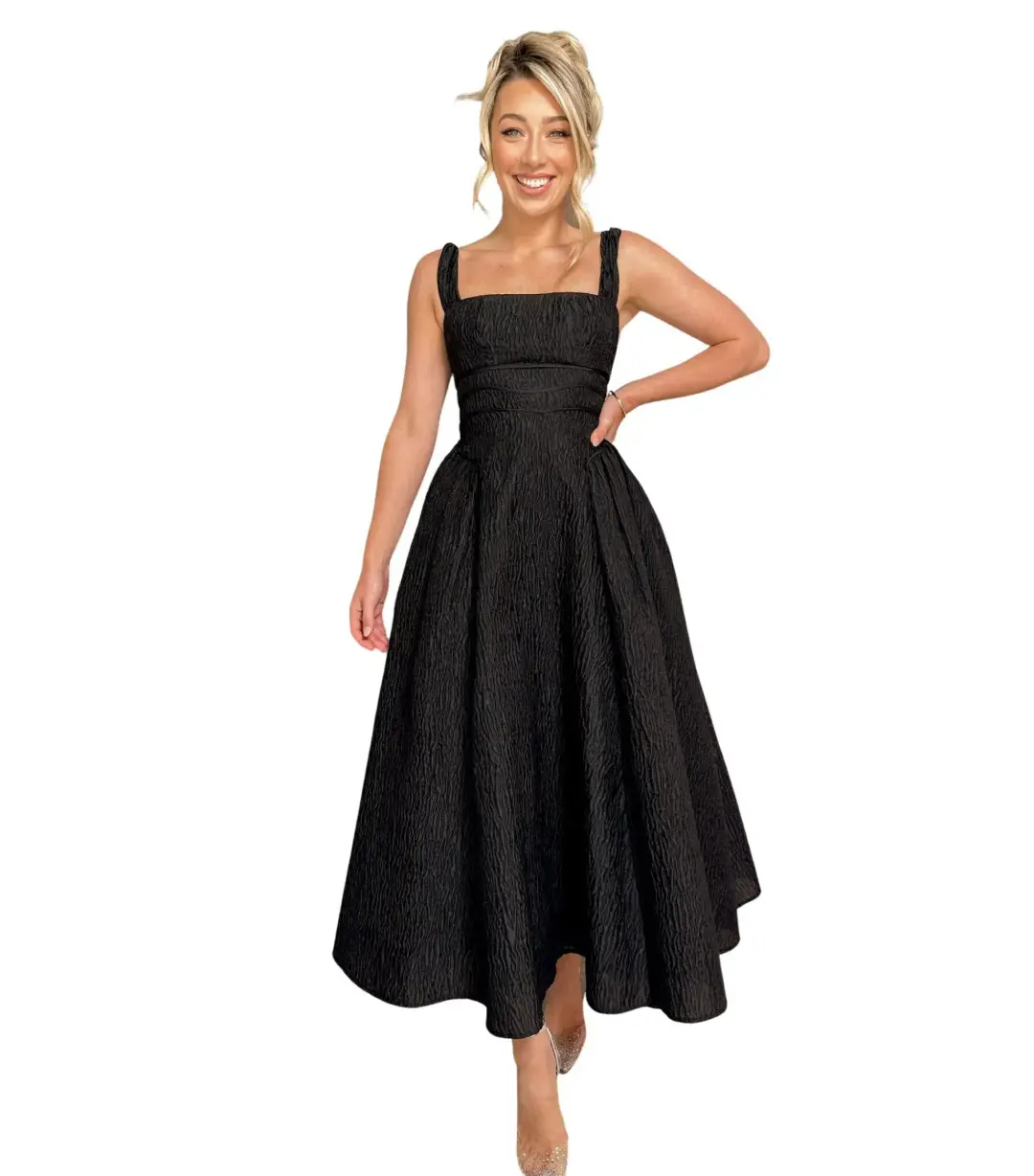 Rachel Gilbert Sophy Strap Dress Black Size 3 / AU 12 for rent on The Volte - main image