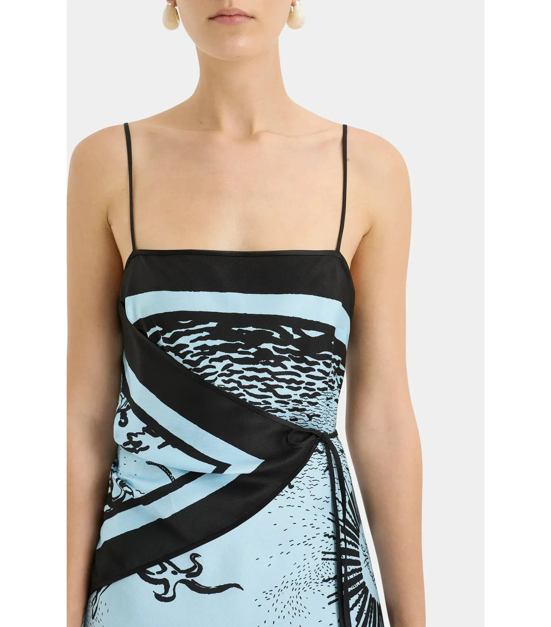 Sir the Label Dreamwood Scarf Midi Dress Brise Soleil Size 1 / AU 8 - Image 2