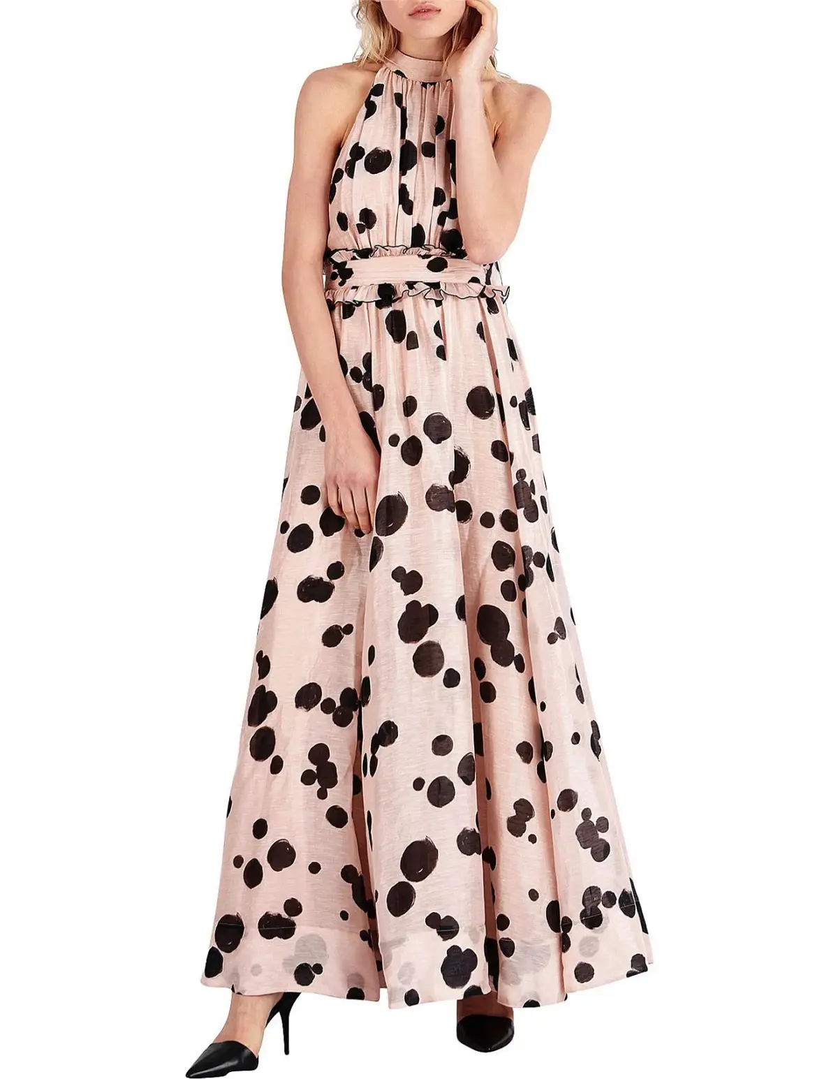 Aje Georgia Maxi Dress Pink Print Size 6 - Image 1