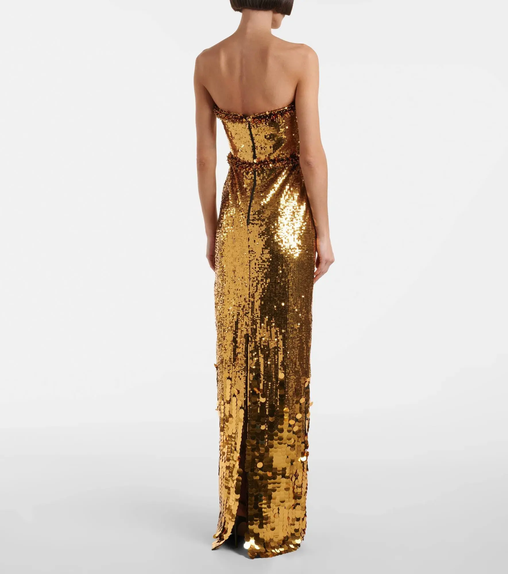Rebecca Vallance Golden Hour Sequined Gown Gold Size 6 - Image 2