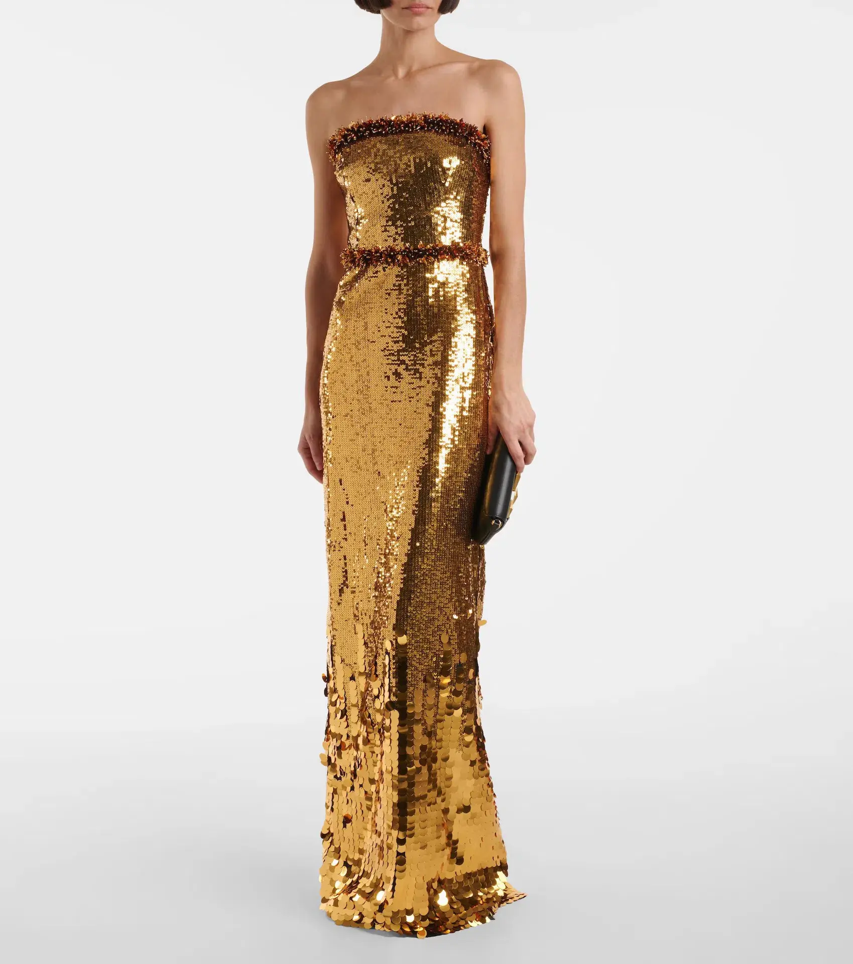 Rebecca Vallance Golden Hour Sequined Gown Gold Size 8 - Image 1