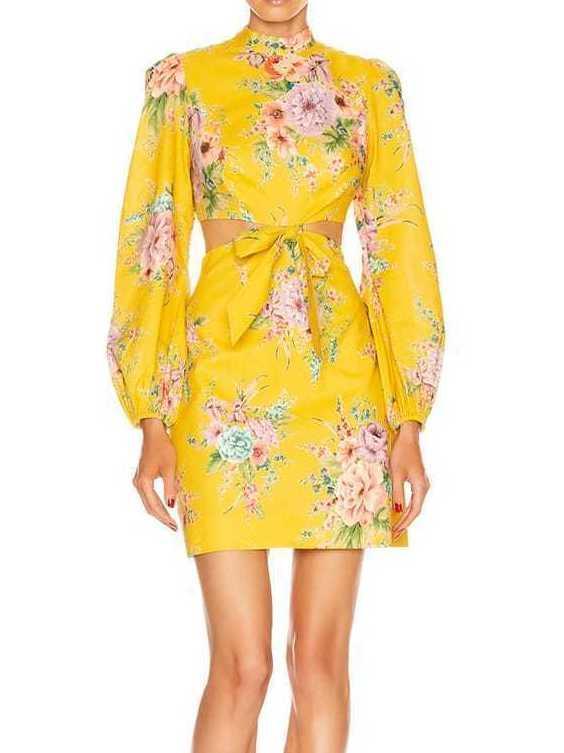 Zinnia cut-out floral print dress - Image 1