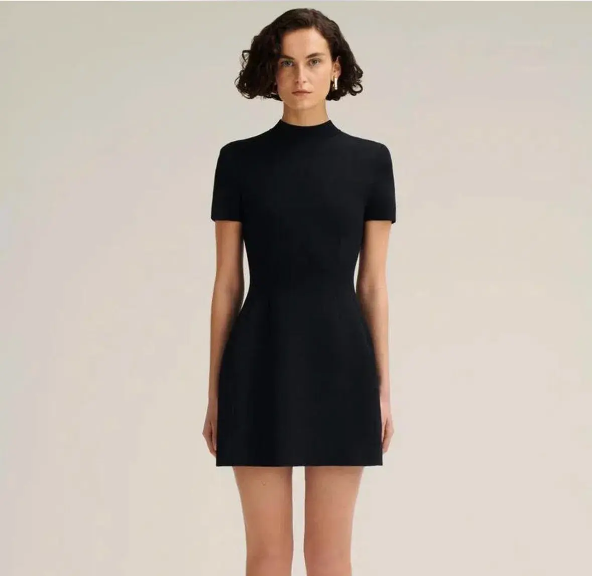 Scanlan Theodore Crepe Knit Peplum Mini Dress Black Size S / AU 8 - Image 7