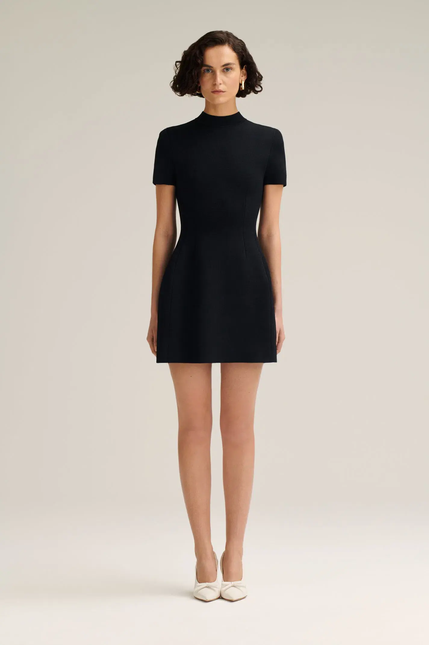 Scanlan Theodore Crepe Knit Peplum Mini Dress Black Size S / AU 8 - Image 1