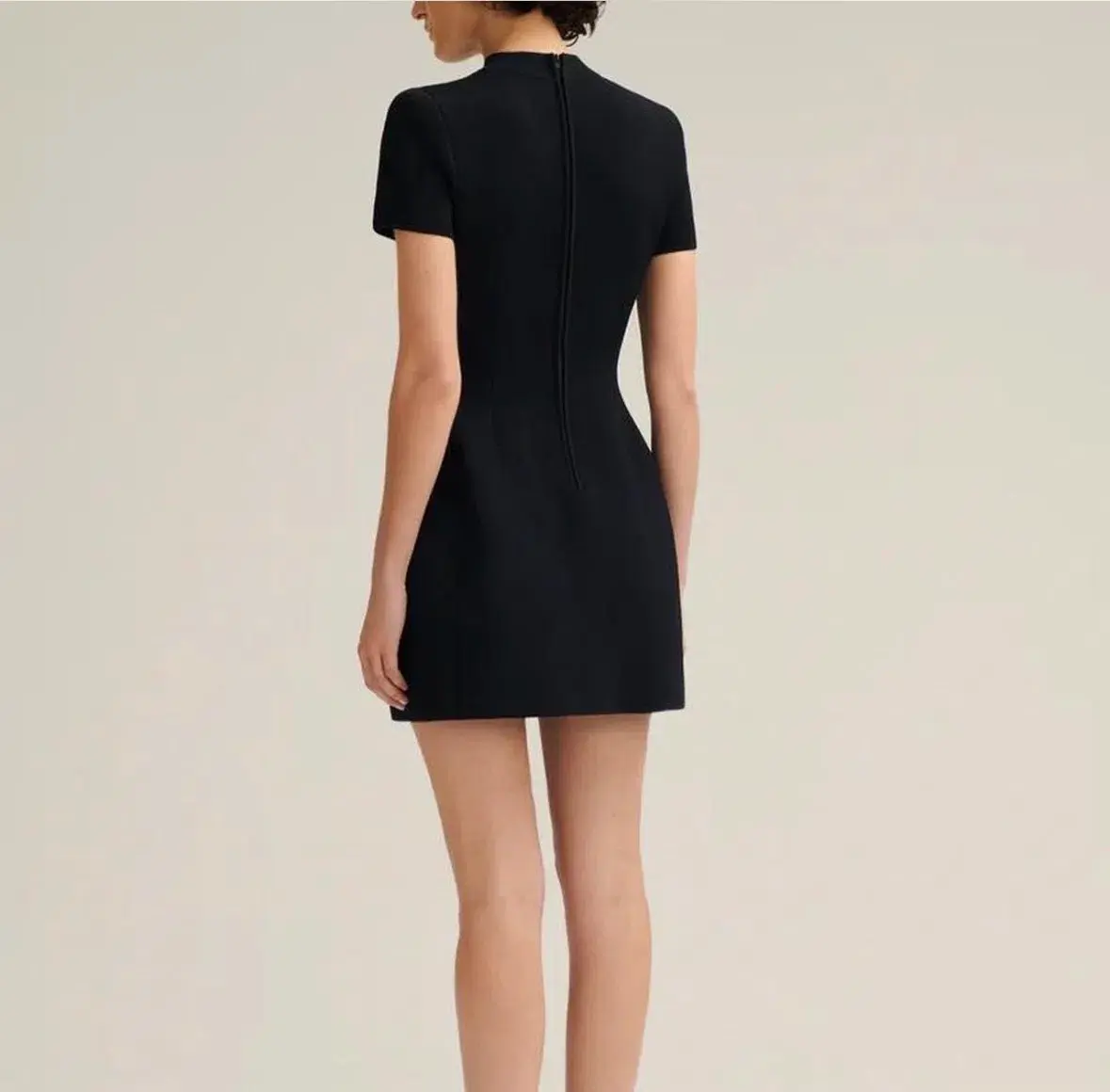 Scanlan Theodore Crepe Knit Peplum Mini Dress Black Size S / AU 8 - Image 3