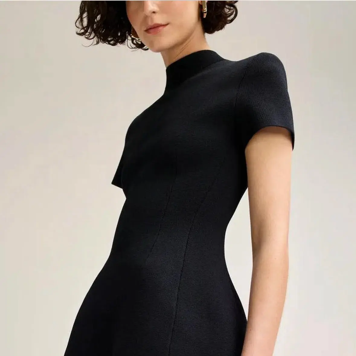 Scanlan Theodore Crepe Knit Peplum Mini Dress Black Size S / AU 8 - Image 6