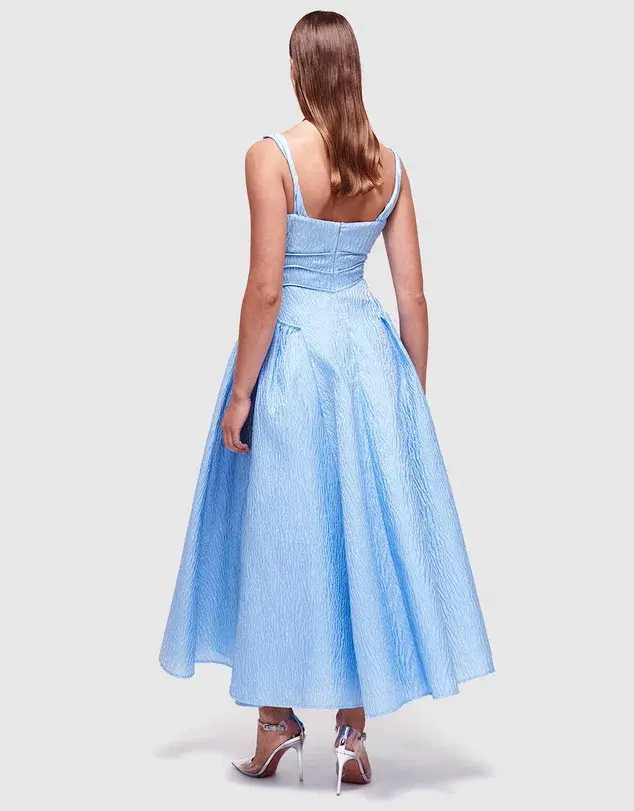 Rachel Gilbert Sophy Strap Midi Dress in Blue Size 4 / AU 14 - Image 3