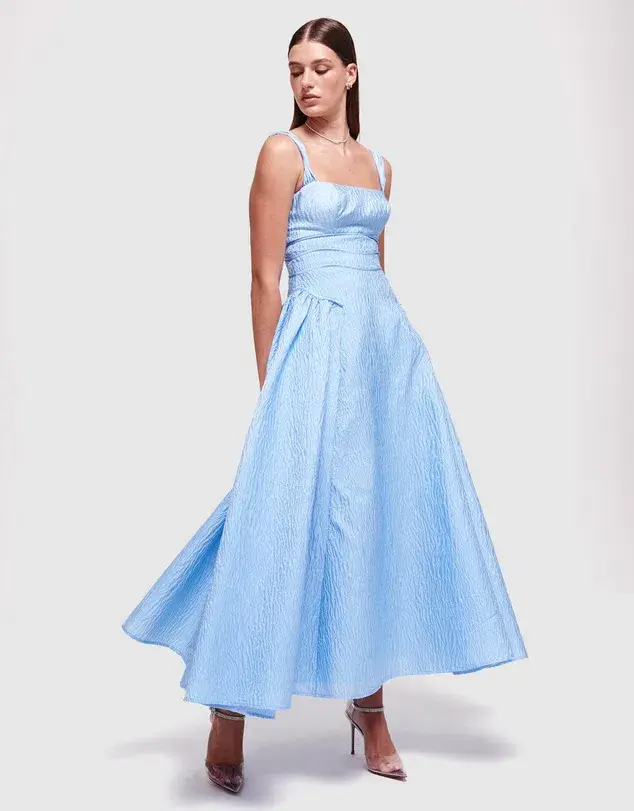 Rachel Gilbert Sophy Strap Midi Dress in Blue Size 4 / AU 14 - Image 2