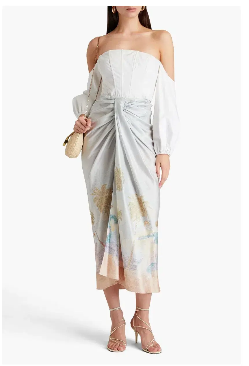 Zimmermann Ruched Printed Maxi Skirt Size S / AU 8 - Image 1