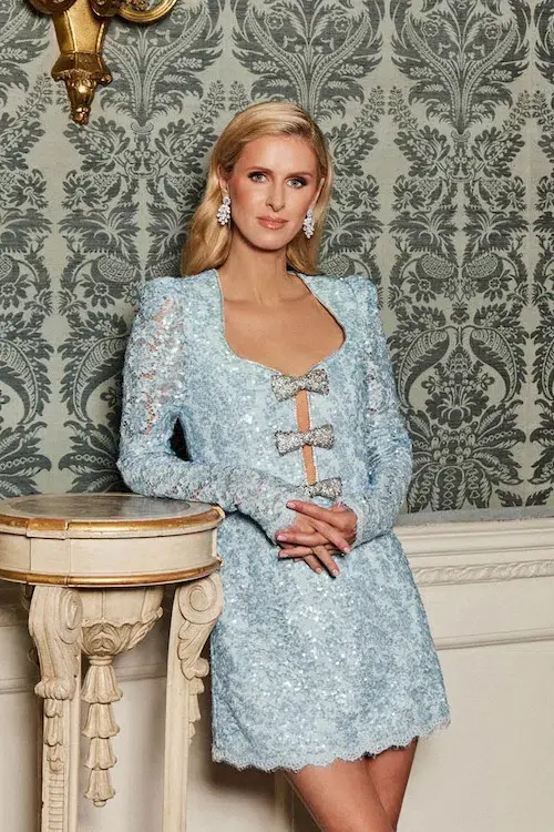 Rebecca Vallance Leyla Long Sleeve Mini Dress Blue Size AU 12 - Image 4