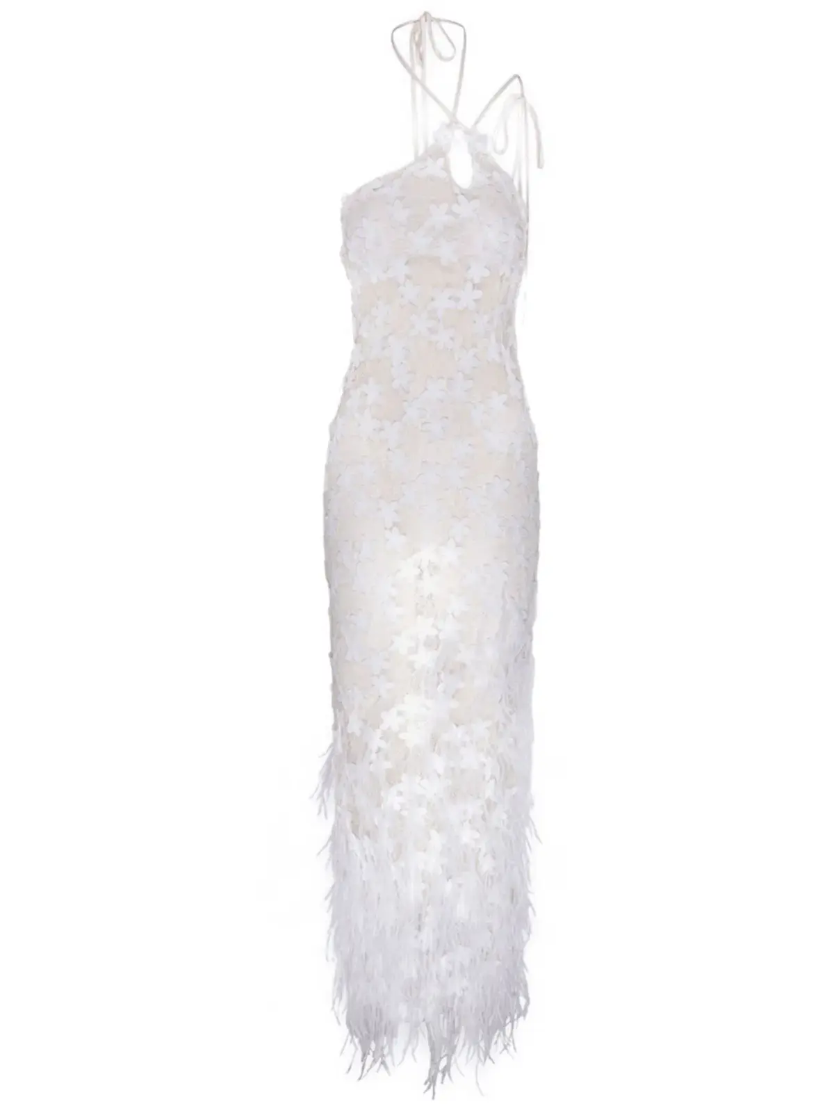 Roberta Einer Nadia Midi Dress Off White Size 8 - Image 6