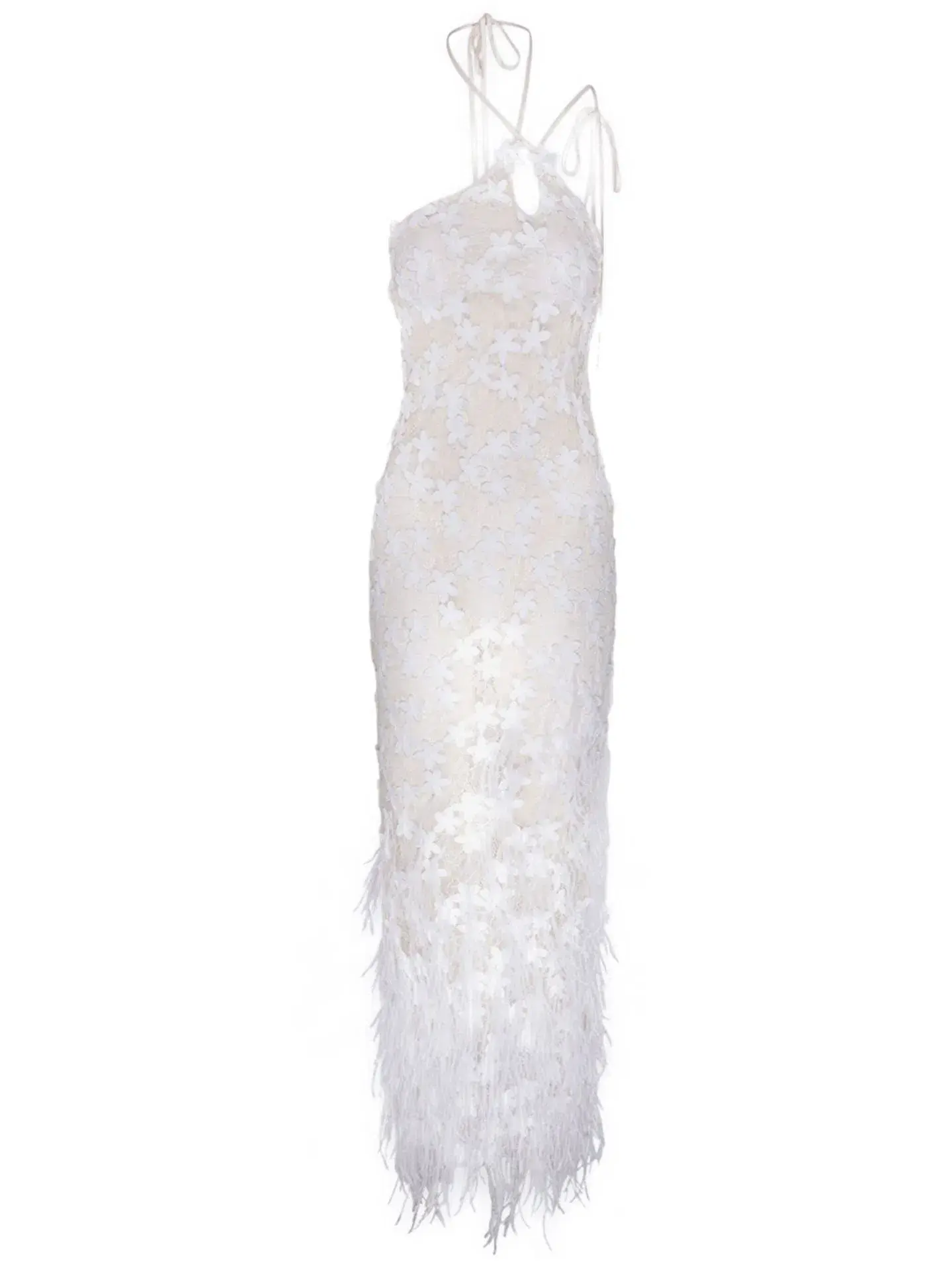 Roberta Einer Nadia Midi Dress Off White Size 8 - Image 6