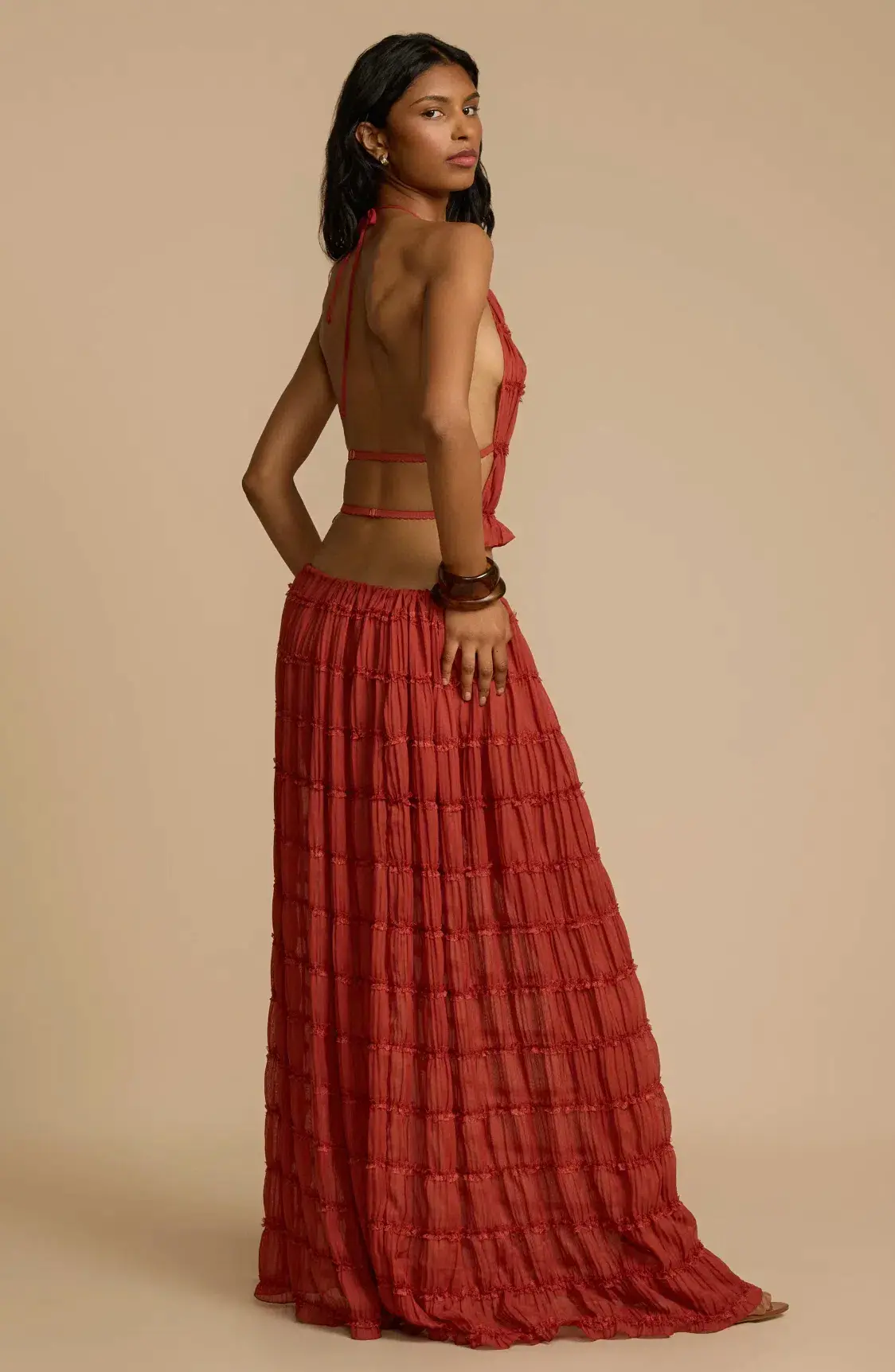 Arcina Ori Juliette Halter & Skirt Set Faded Red Size 8 - Image 3