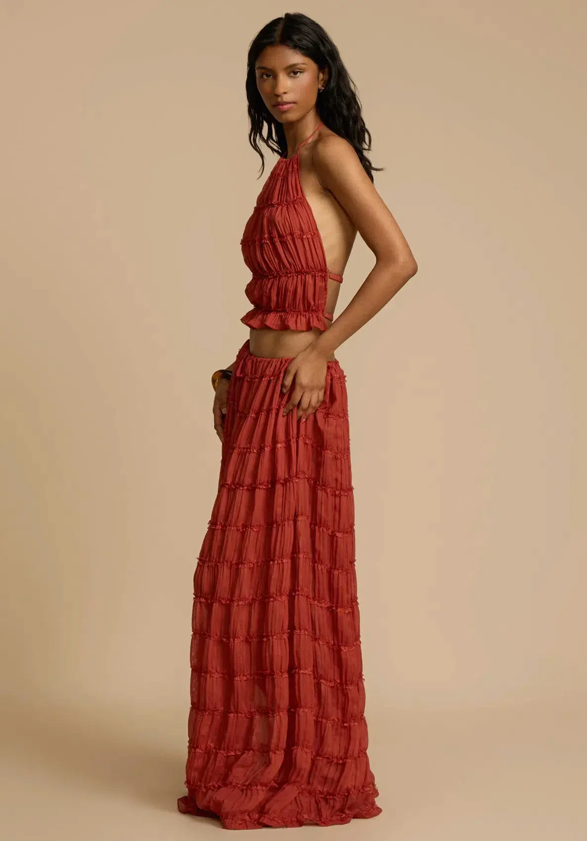 Arcina Ori Juliette Halter & Skirt Set Faded Red Size 8 - Image 2