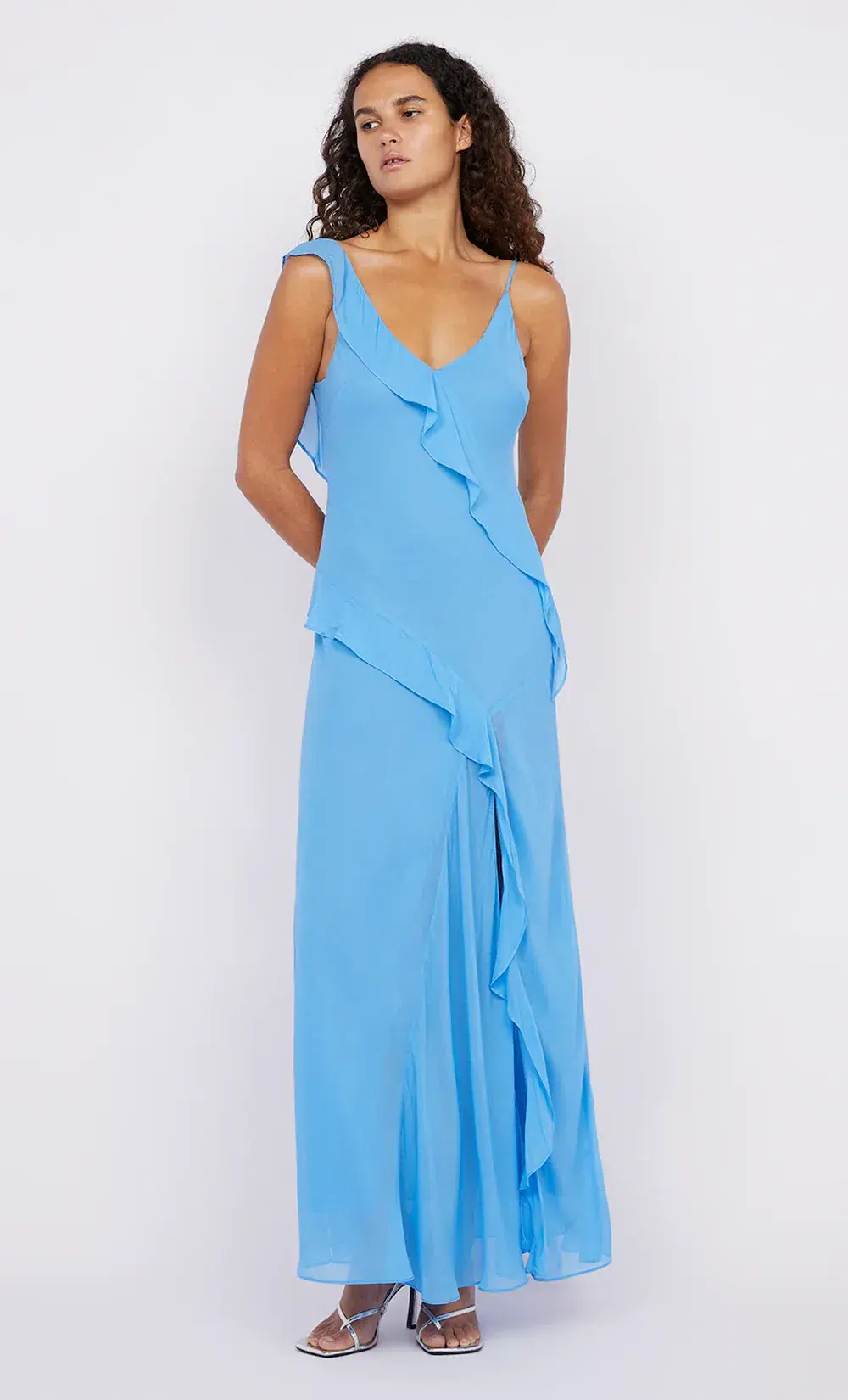 Bec & Bridge Aida Frill Dress Maxi Azure Size 8 - Image 6