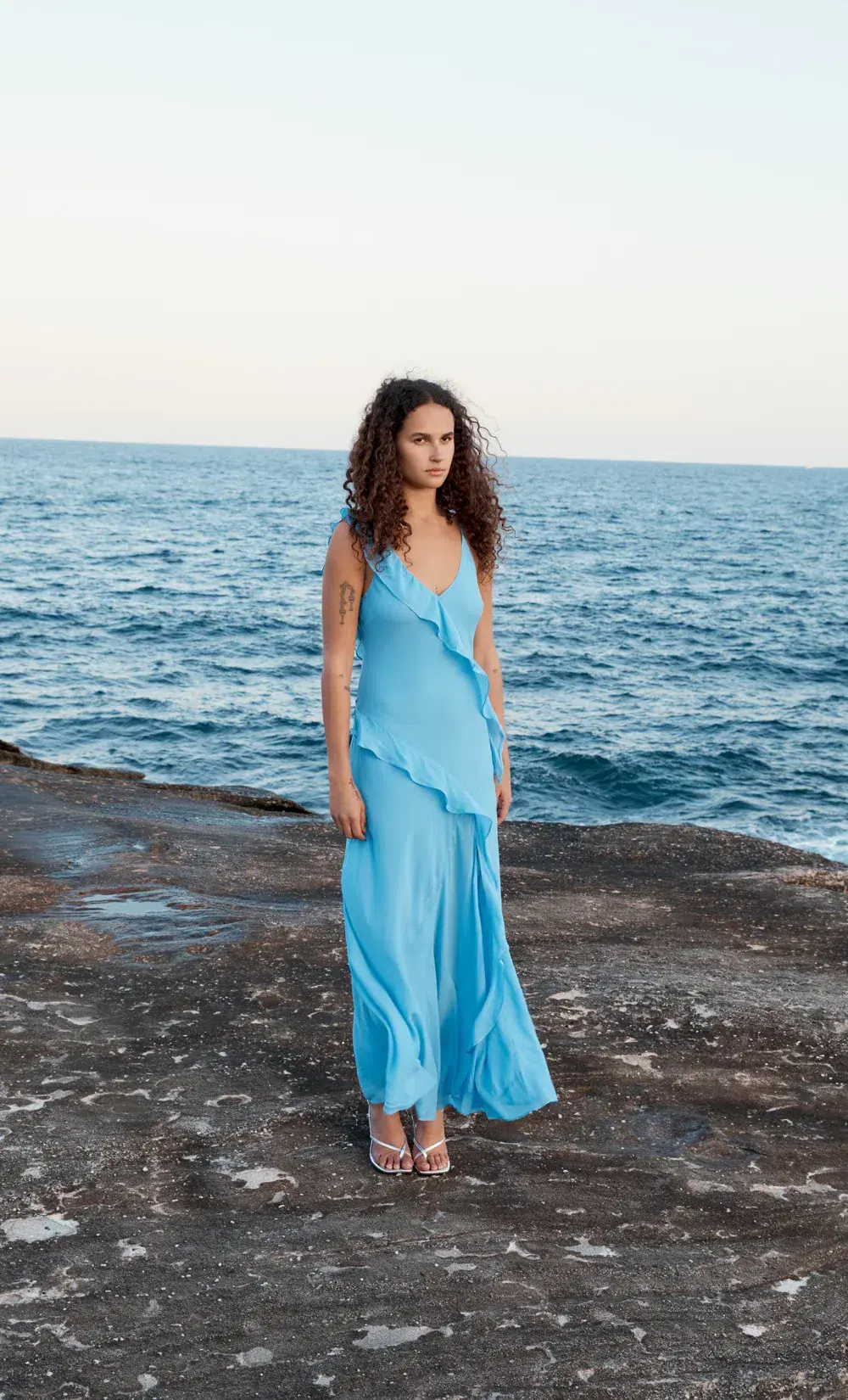 Bec & Bridge Aida Frill Dress Maxi Azure Size 8 - Image 5