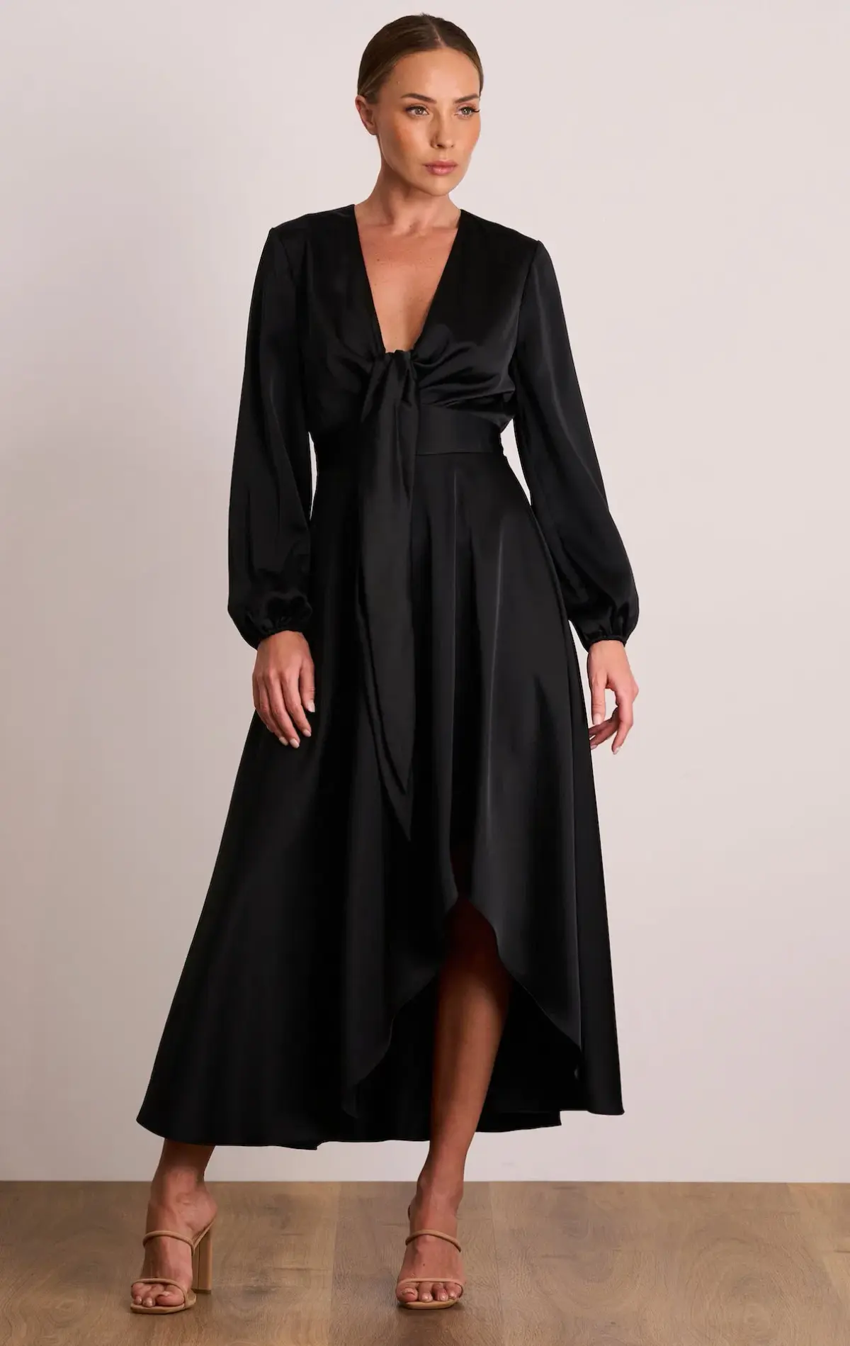 Pasduchas Florence Tie Midi Dress Black Size 16 - Image 3