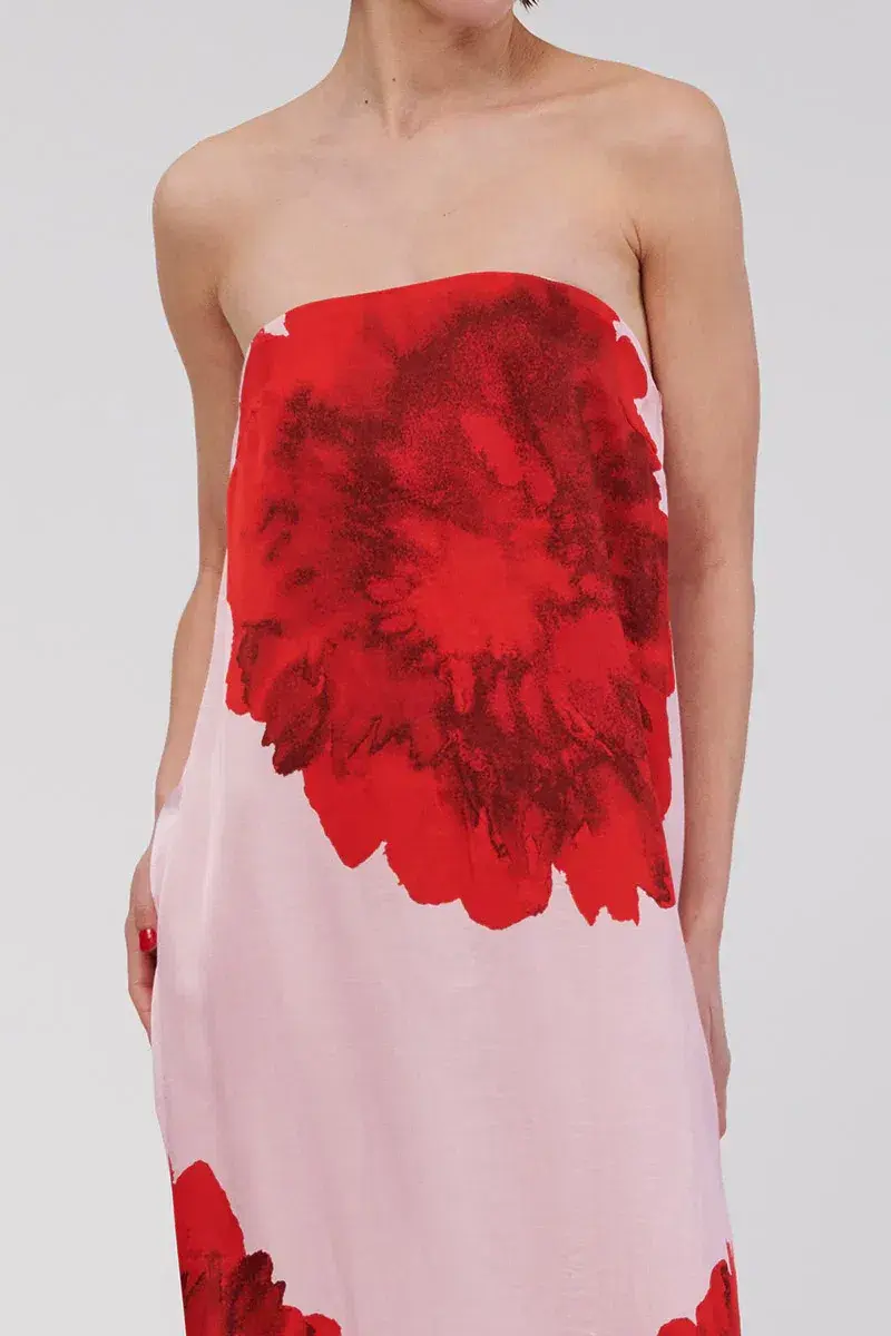 Suboo Emilia Bustier Maxi Dress Pink Floral Size S / AU 8 for rent on The Volte - main image