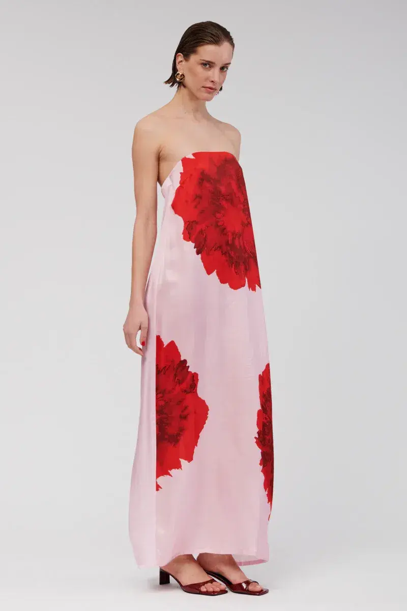 Suboo Emilia Bustier Maxi Dress Pink Floral Size S / AU 8 - Image 2