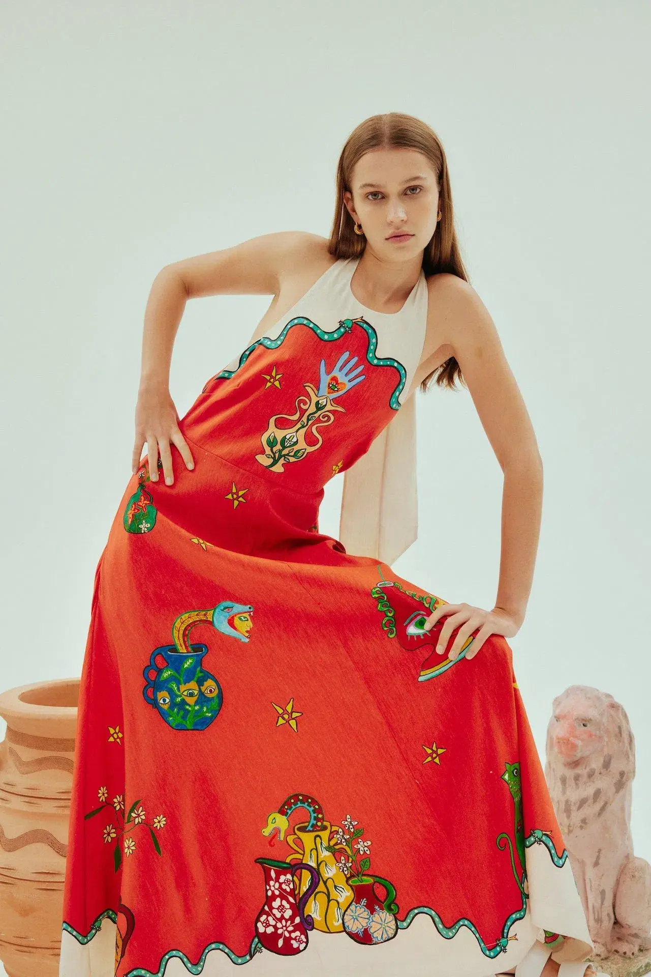 Alemais Rose Halter Dress Multi Size 10 - Image 2