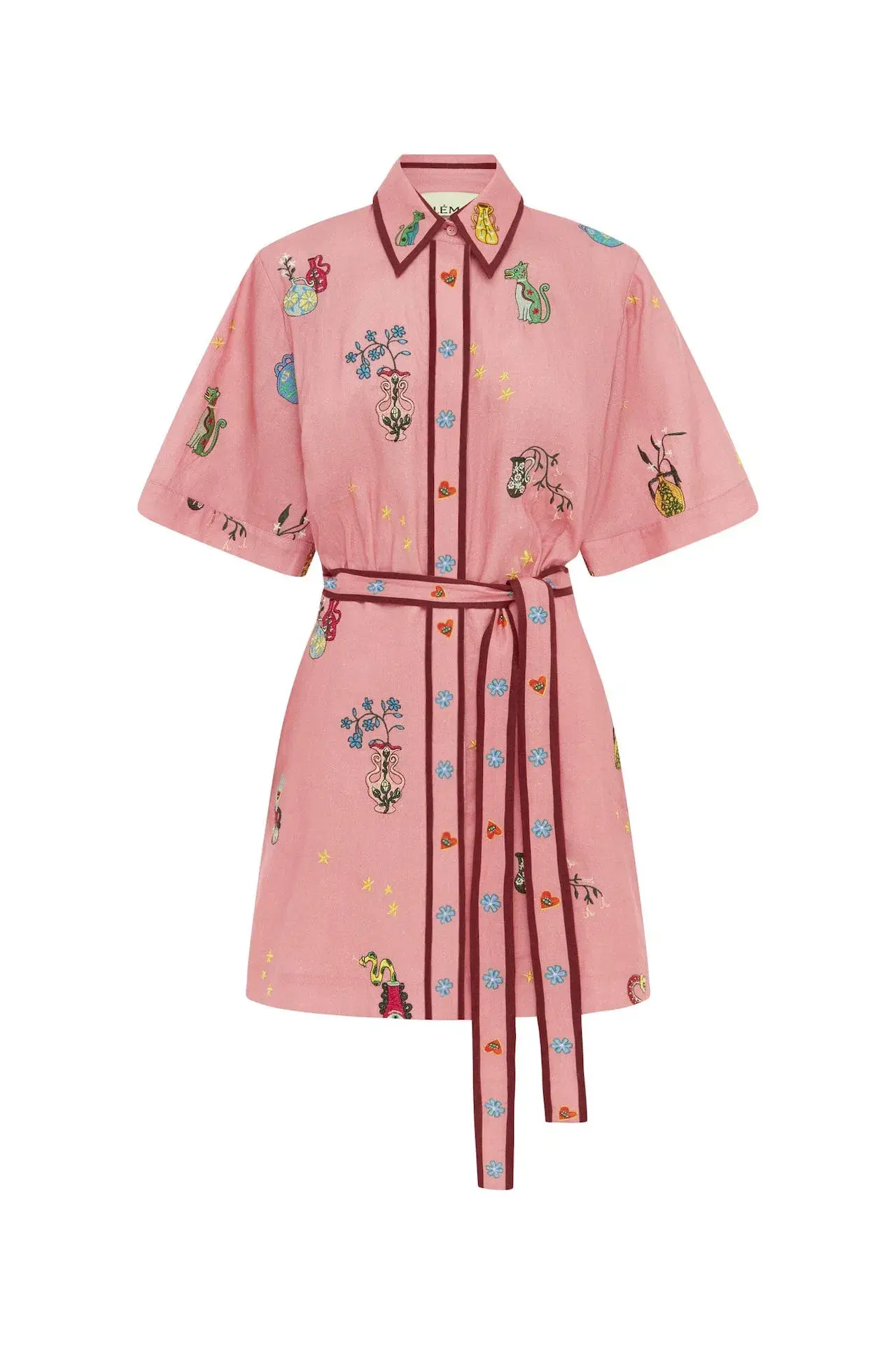 Alemais Timmy Embroidered Mini Dress Pink Size AU 12 - Image 4