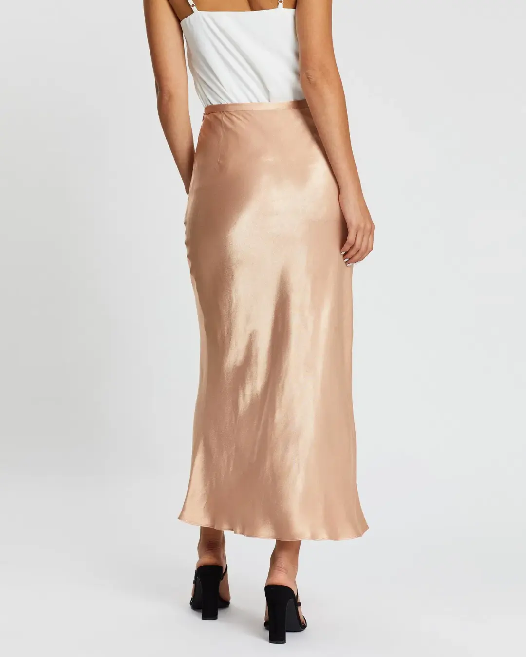 Shona Joy Wright Bias Midi Skirt in Gold Size 8 for rent on The Volte - main image