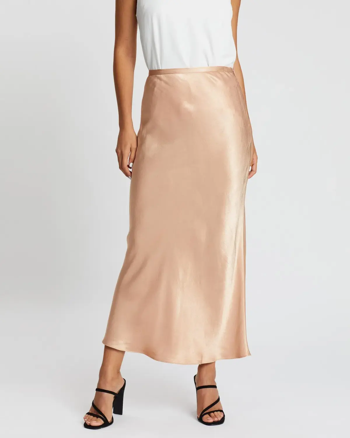 Shona Joy Wright Bias Midi Skirt in Gold Size 8 - Image 2
