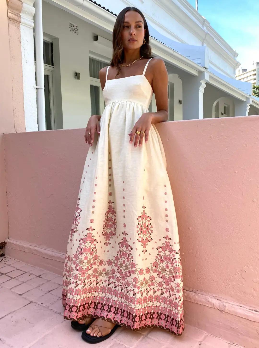 Hansen and Gretel Akacia Maxi in Cream Empress Size 6  for rent on The Volte - main image