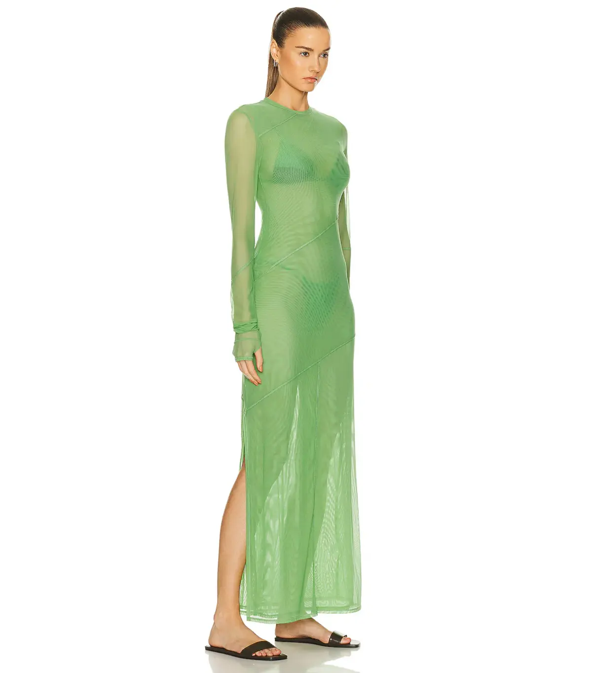 Sir the Label Jacques Mesh Panelled Midi Dress Apple Size 1 / AU 8 - Image 2