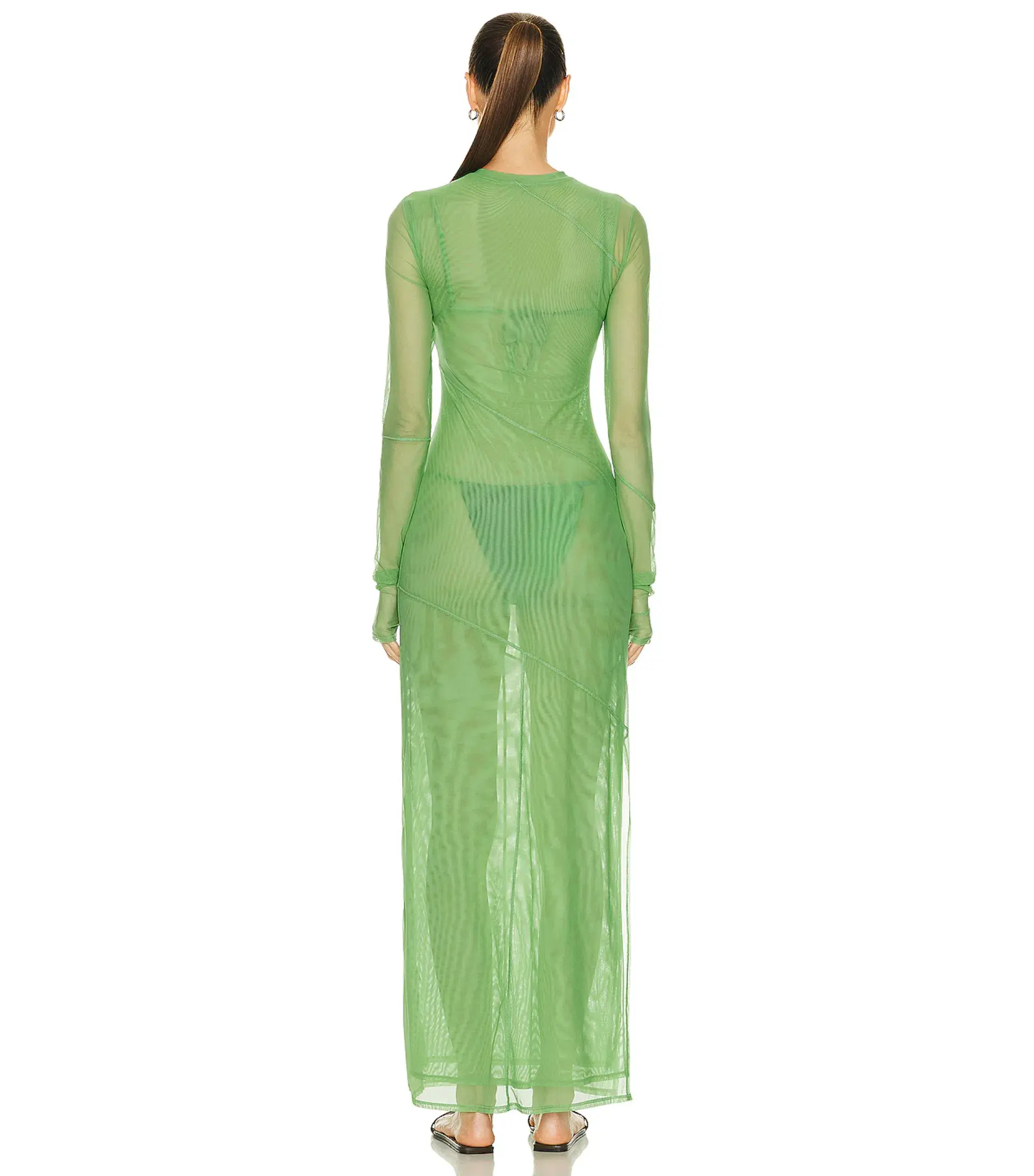 Sir the Label Jacques Mesh Panelled Midi Dress Apple Size 1 / AU 8 - Image 3