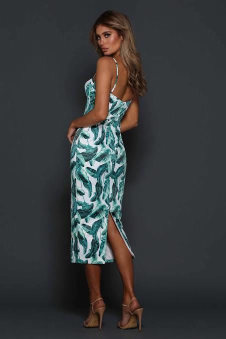 Elle Zeitoune Alannah Tropical Palm Dress Size 14 - Image 5