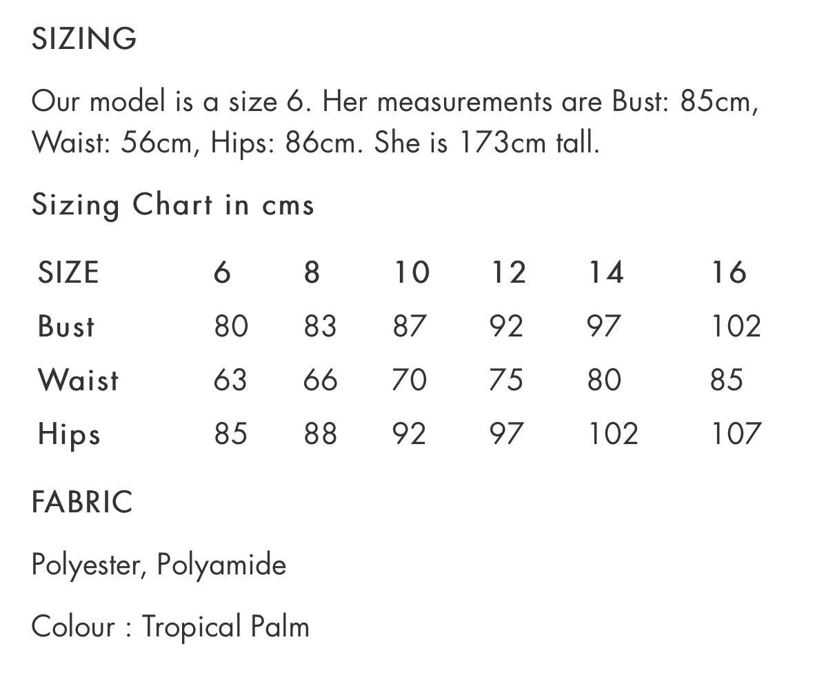 Elle Zeitoune Alannah Tropical Palm Dress Size 14 - Image 6