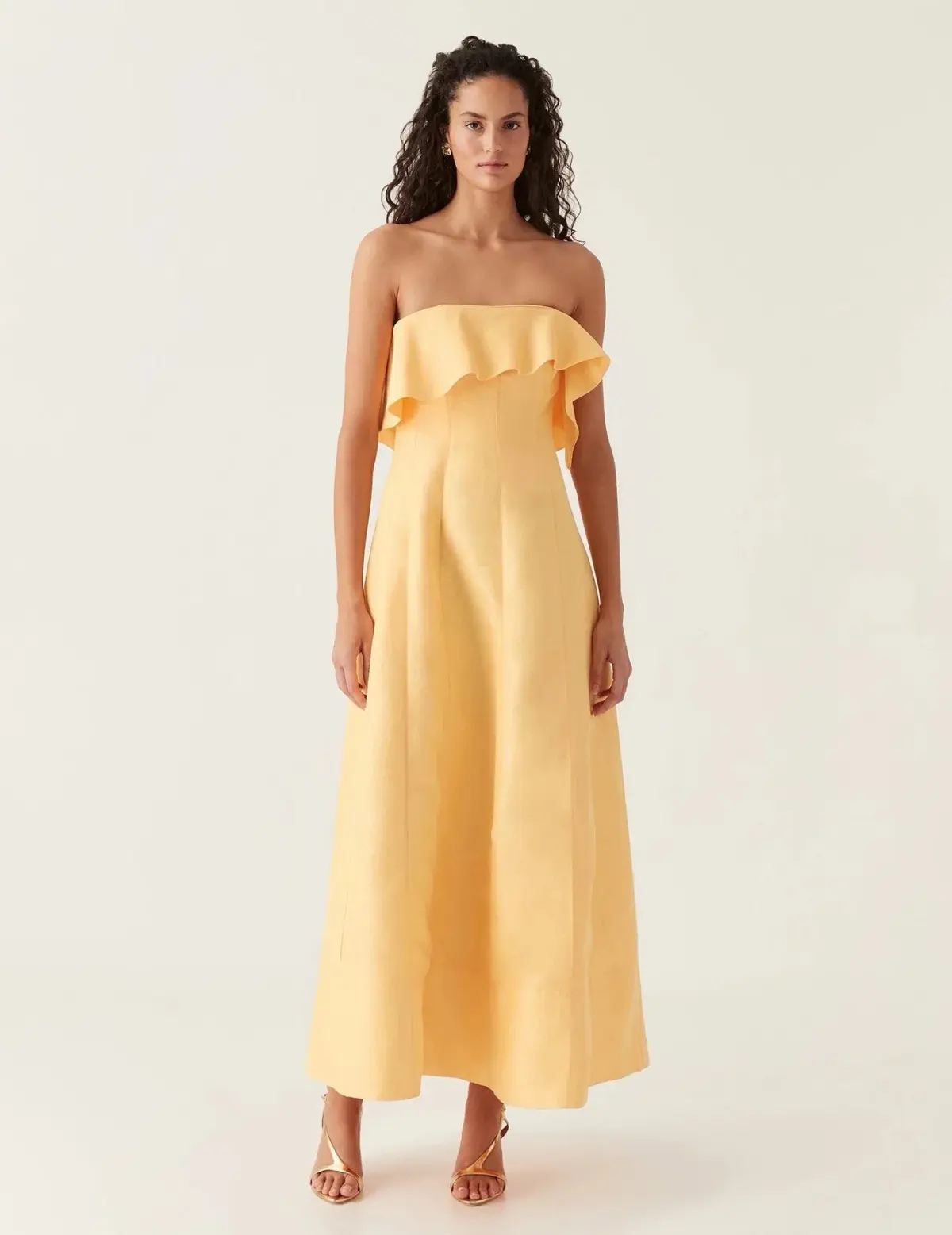 Aje Shallows Strapless Gown Marigold Yellow Size AU 10 - Image 1