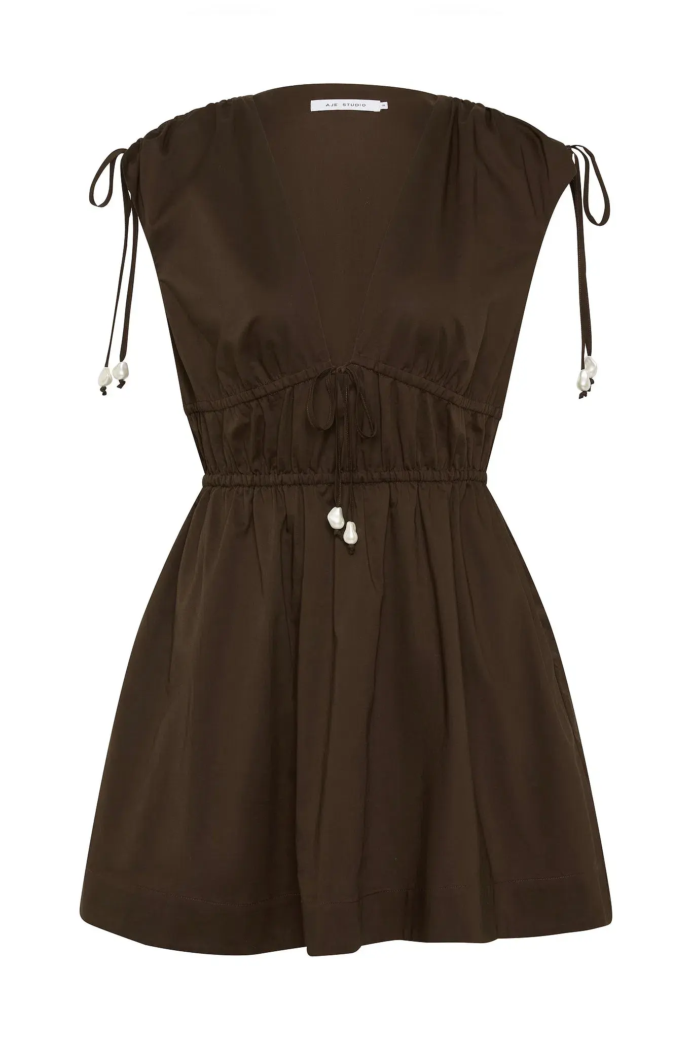 Aje Studio Marley Mini Dress Chocolate Size 8 - Image 4