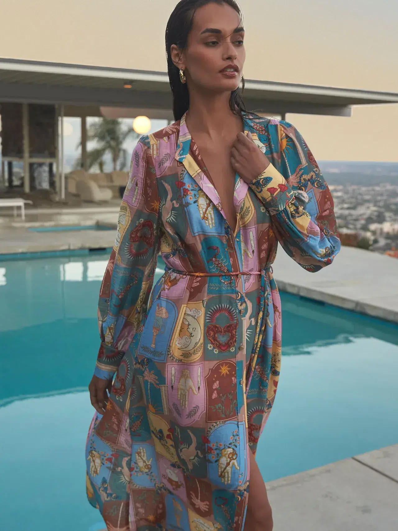 Sheike Mystic Tarot Midi Dress Print Size 6 - 10 - Image 2