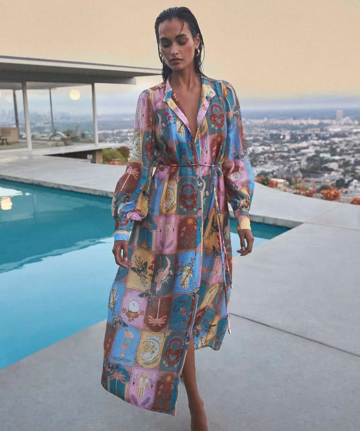Sheike Mystic Tarot Midi Dress Print Size 6 - 10 - Image 1